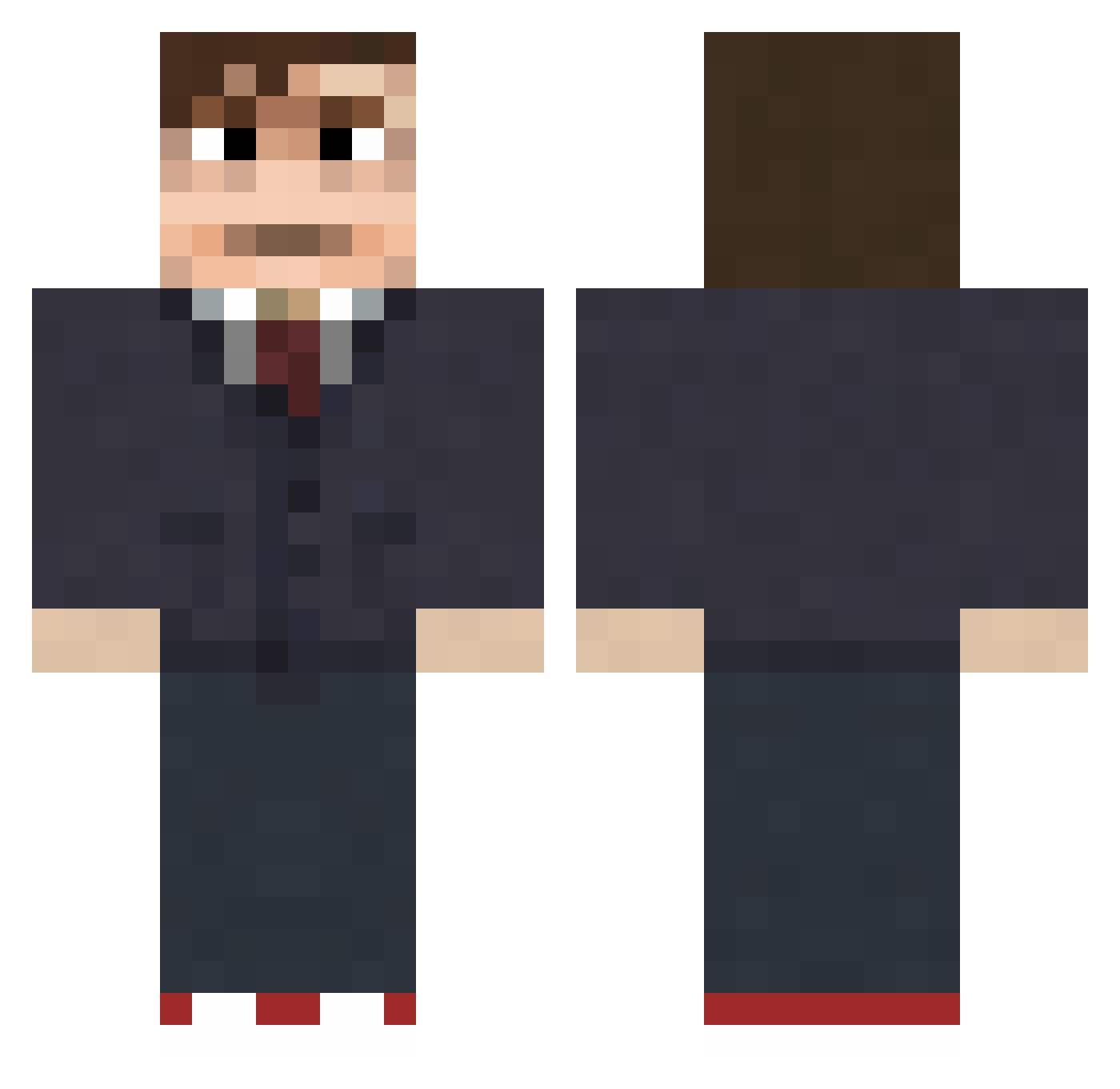 smirks Minecraft skin, front and back view