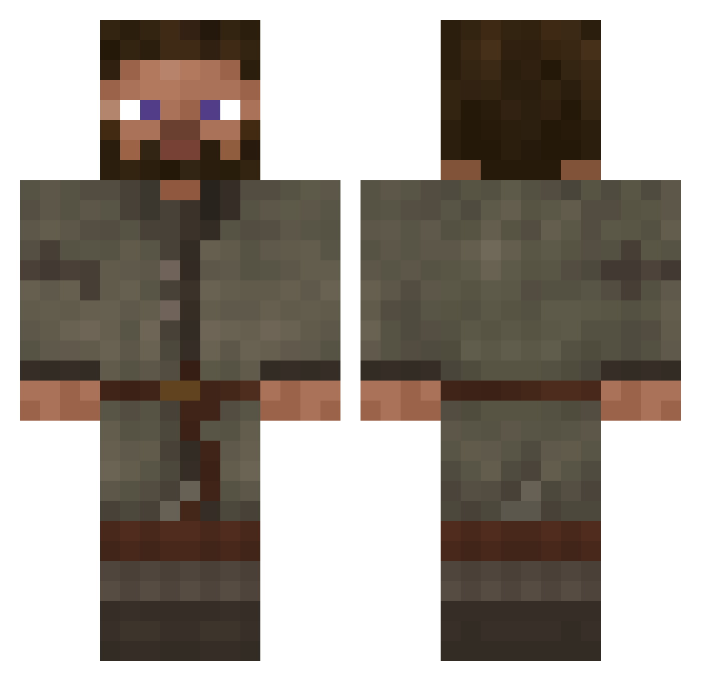 ukkox Minecraft skin, front and back view