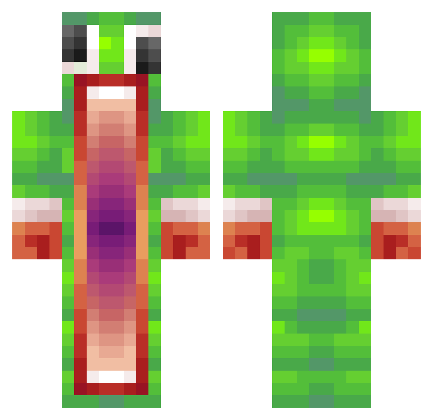 teis Minecraft skin, front and back view