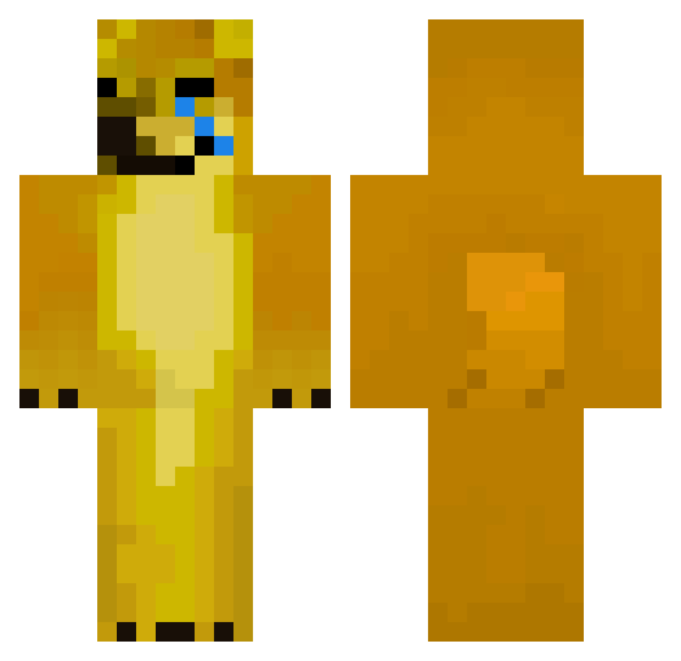 SpaceBeare Minecraft skin, front and back view