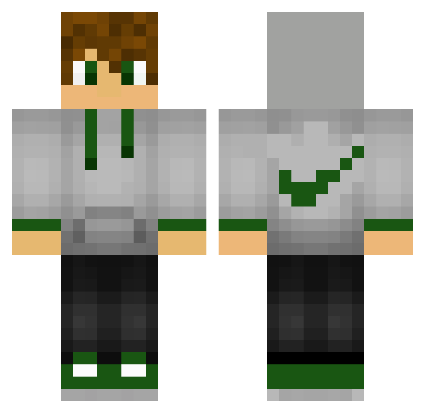 OmgItzFun Minecraft skin, front and back view
