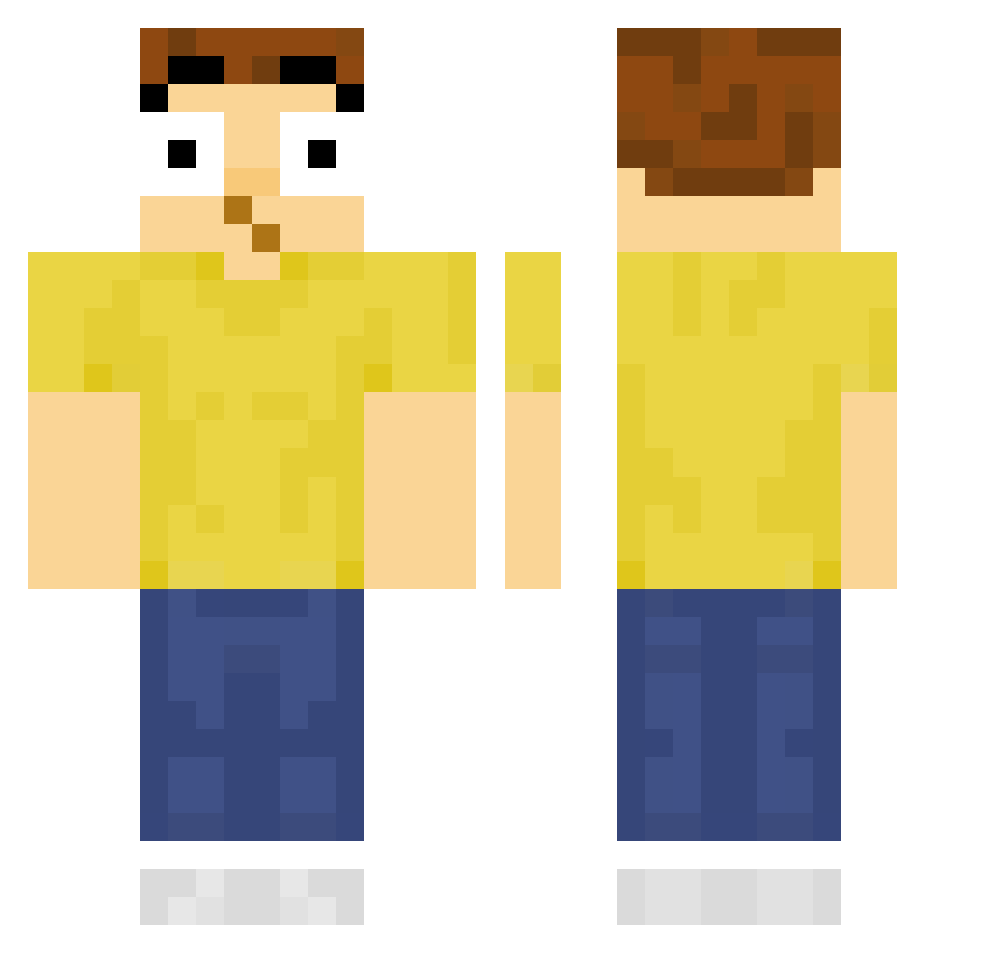 PabloArm Minecraft skin, front and back view