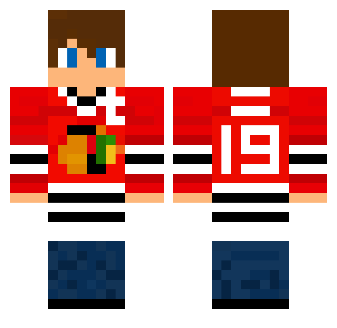 Frized Minecraft skin, front and back view
