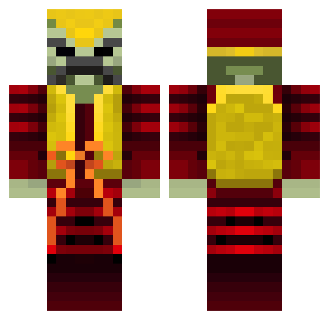 ItsSimsyy Minecraft skin, front and back view