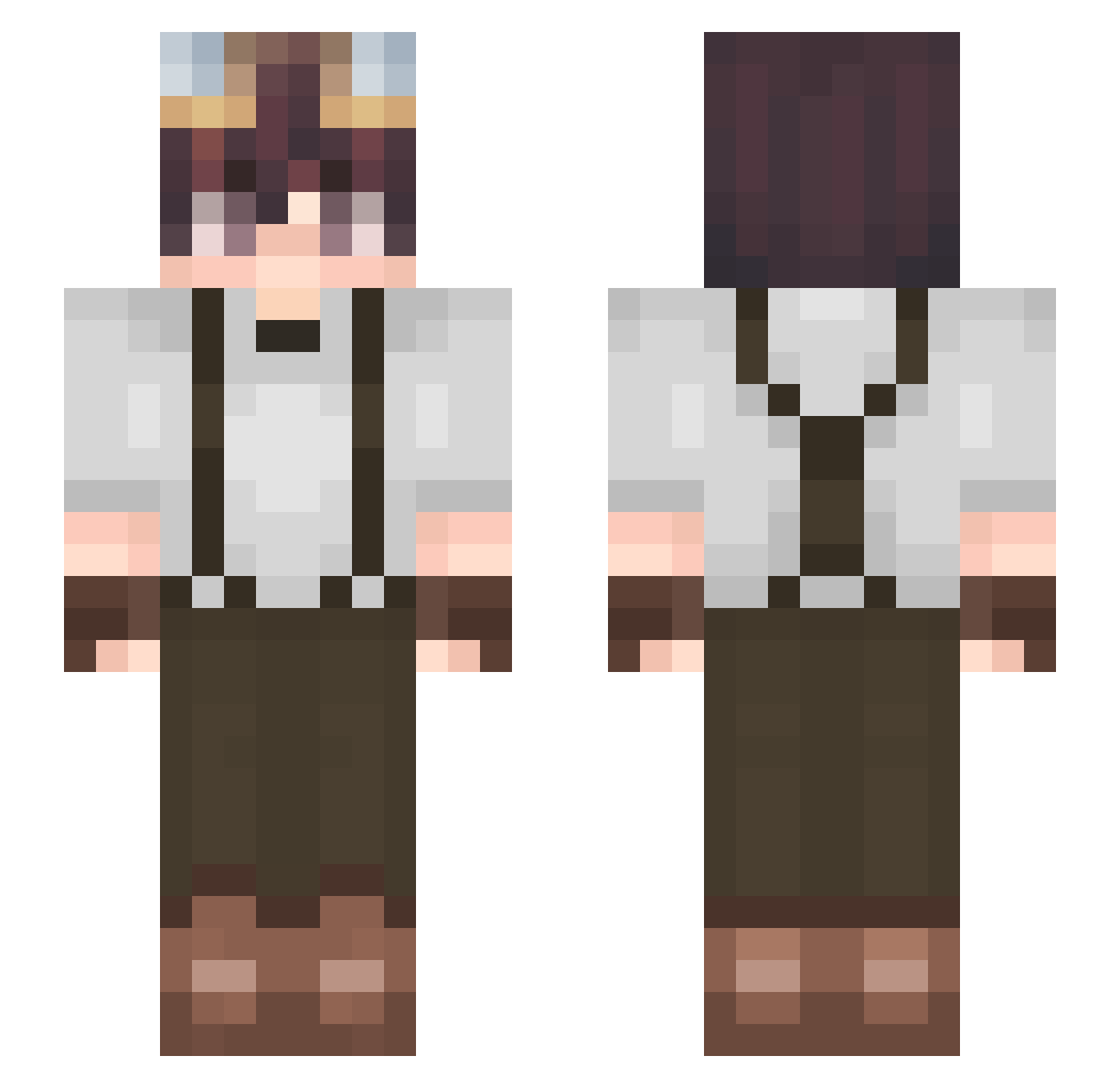 Zeakin Minecraft skin, front and back view