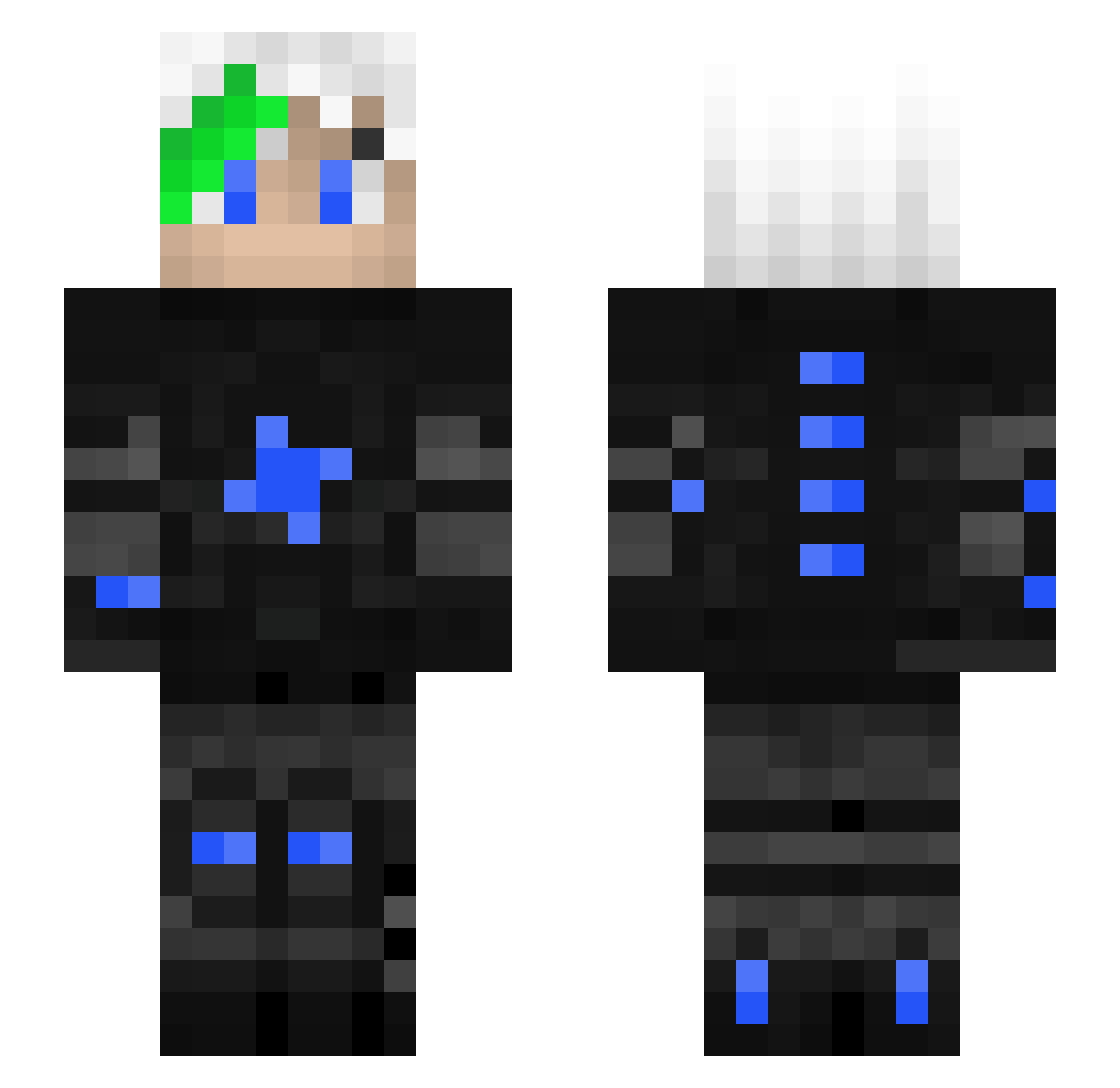 Storyes Minecraft skin, front and back view