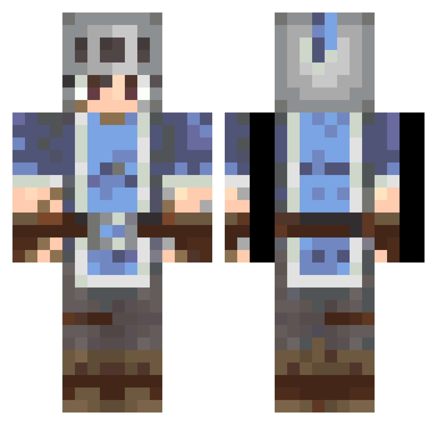 NOVILA Minecraft skin, front and back view