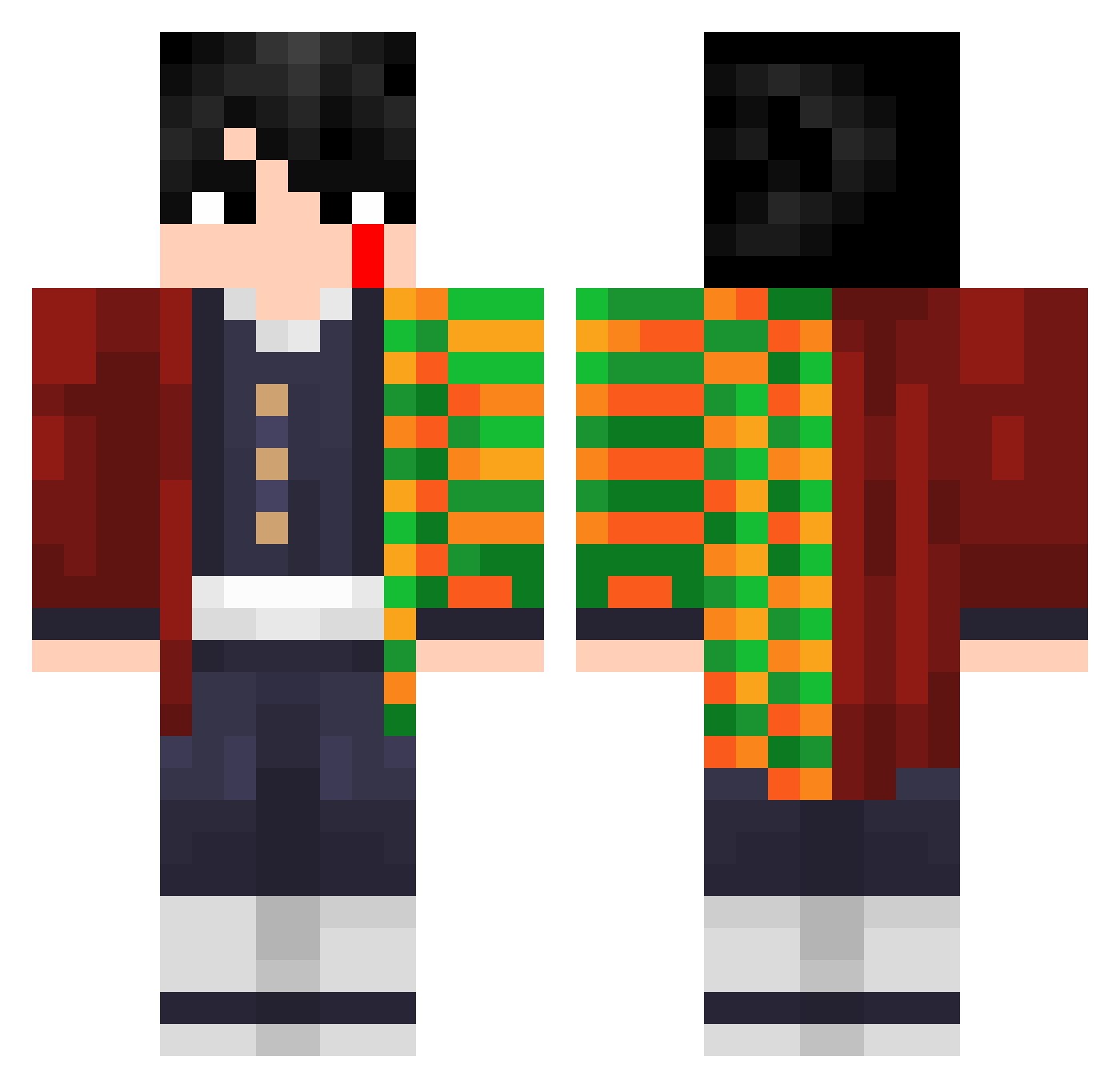 tempyprime Minecraft skin, front and back view