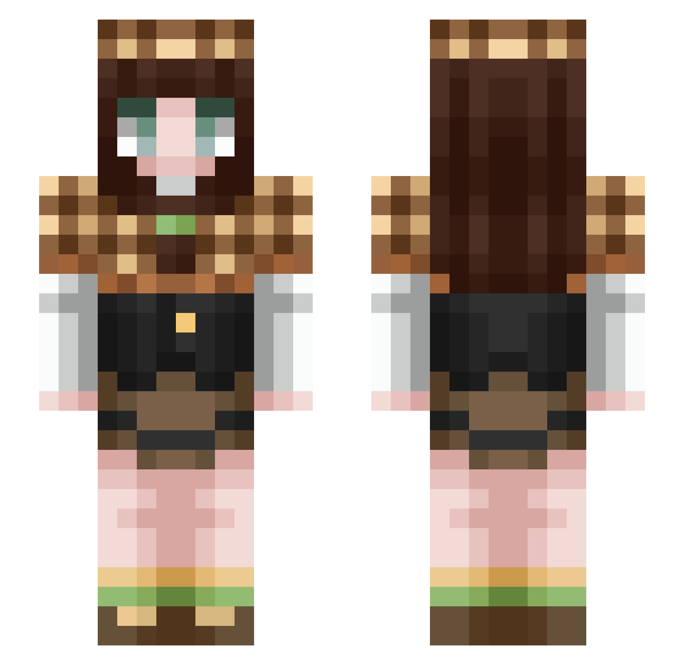 kukugumi Minecraft skin, front and back view