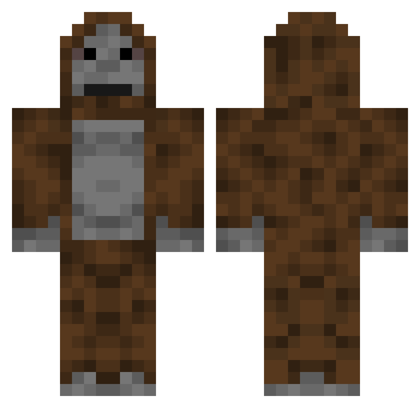Domenio Minecraft skin, front and back view