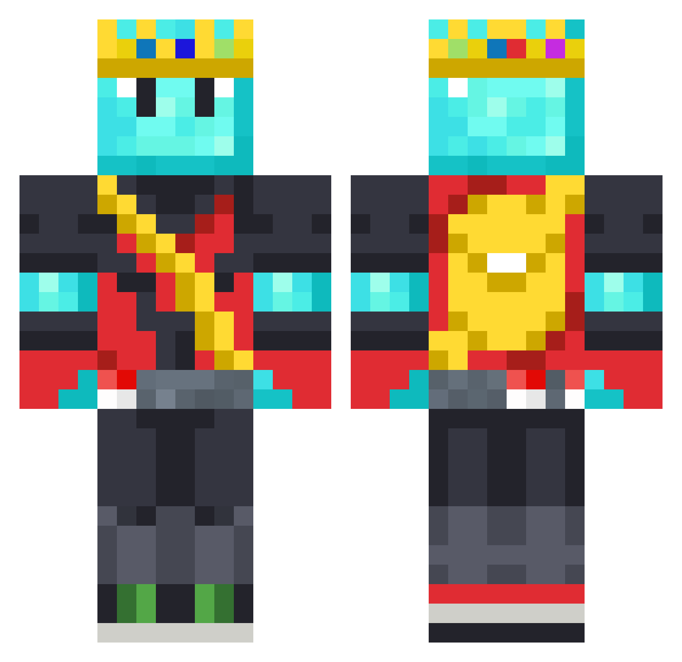 applechilly Minecraft skin, front and back view