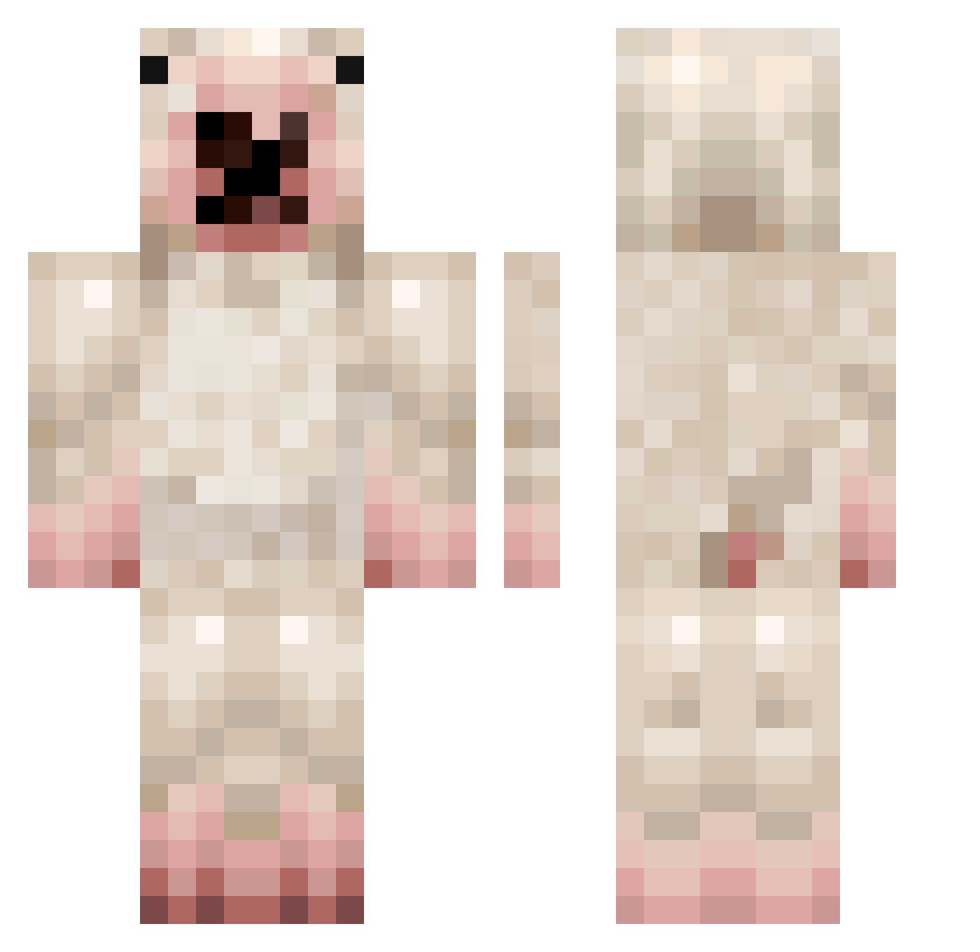 Wanxer Minecraft skin, front and back view