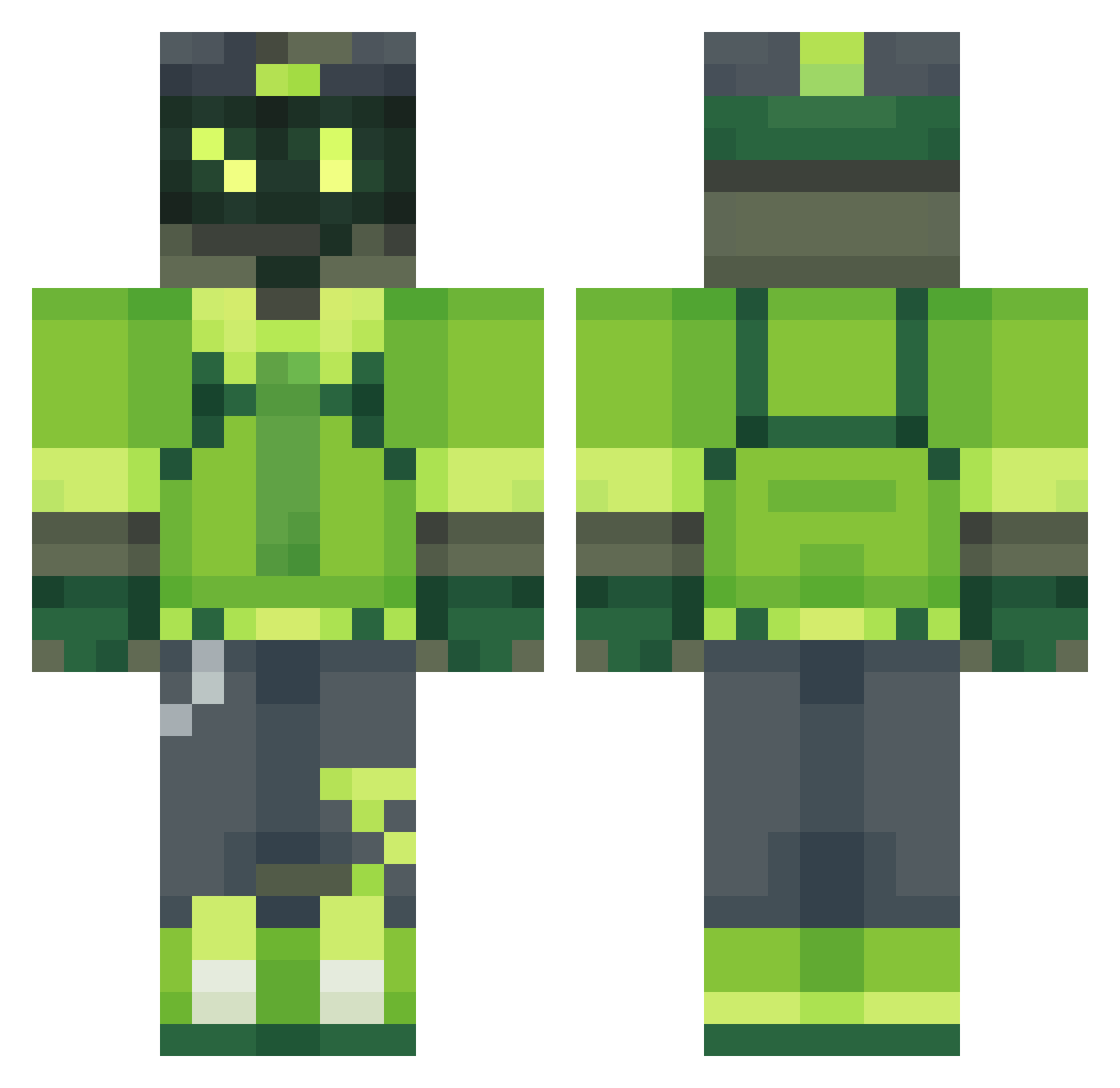 crow_in_scene Minecraft skin, front and back view