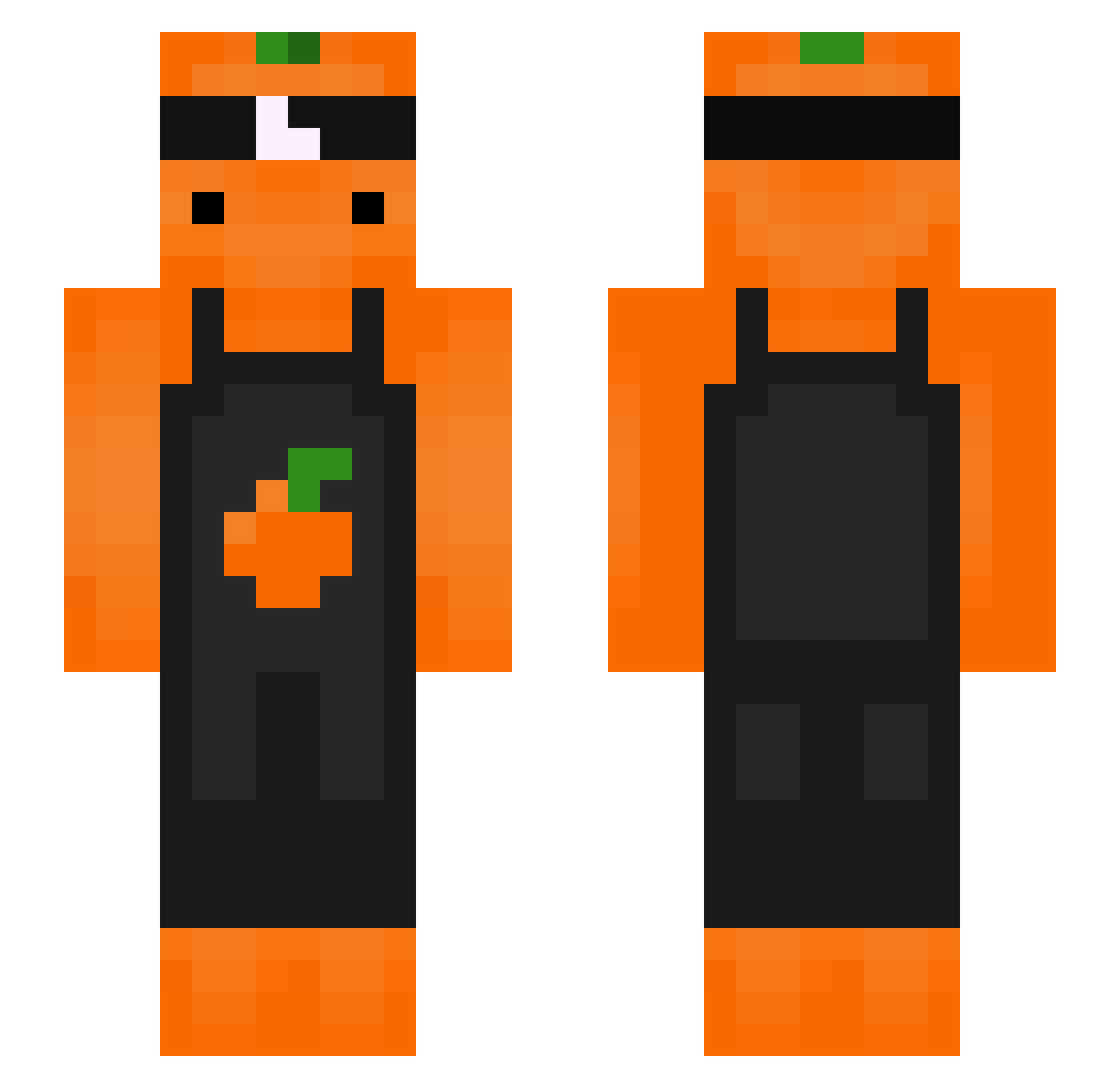 Vinx Minecraft skin, front and back view
