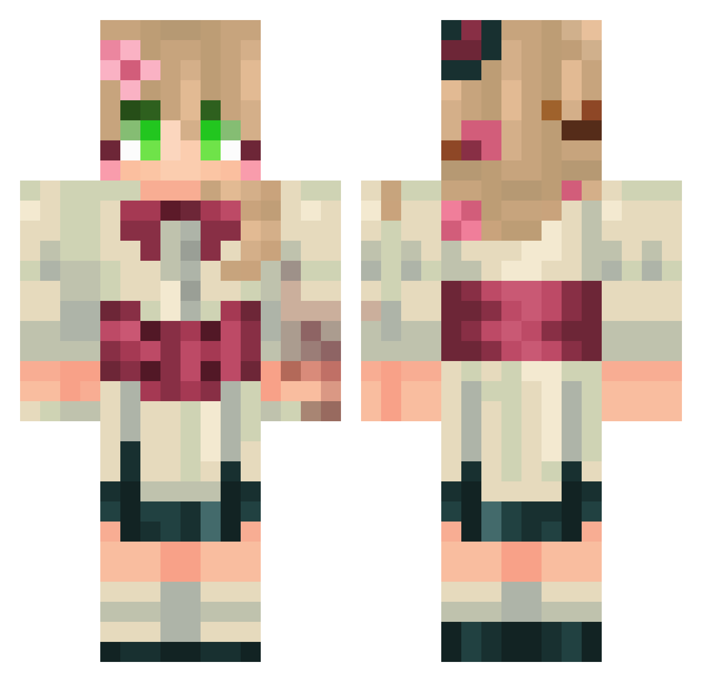 Tir_far_thoinn Minecraft skin, front and back view
