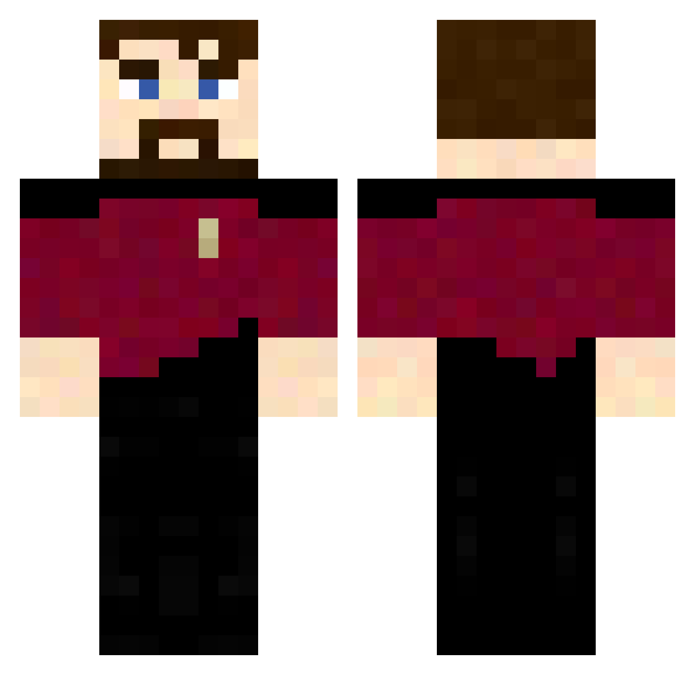 SwearWord Minecraft skin, front and back view