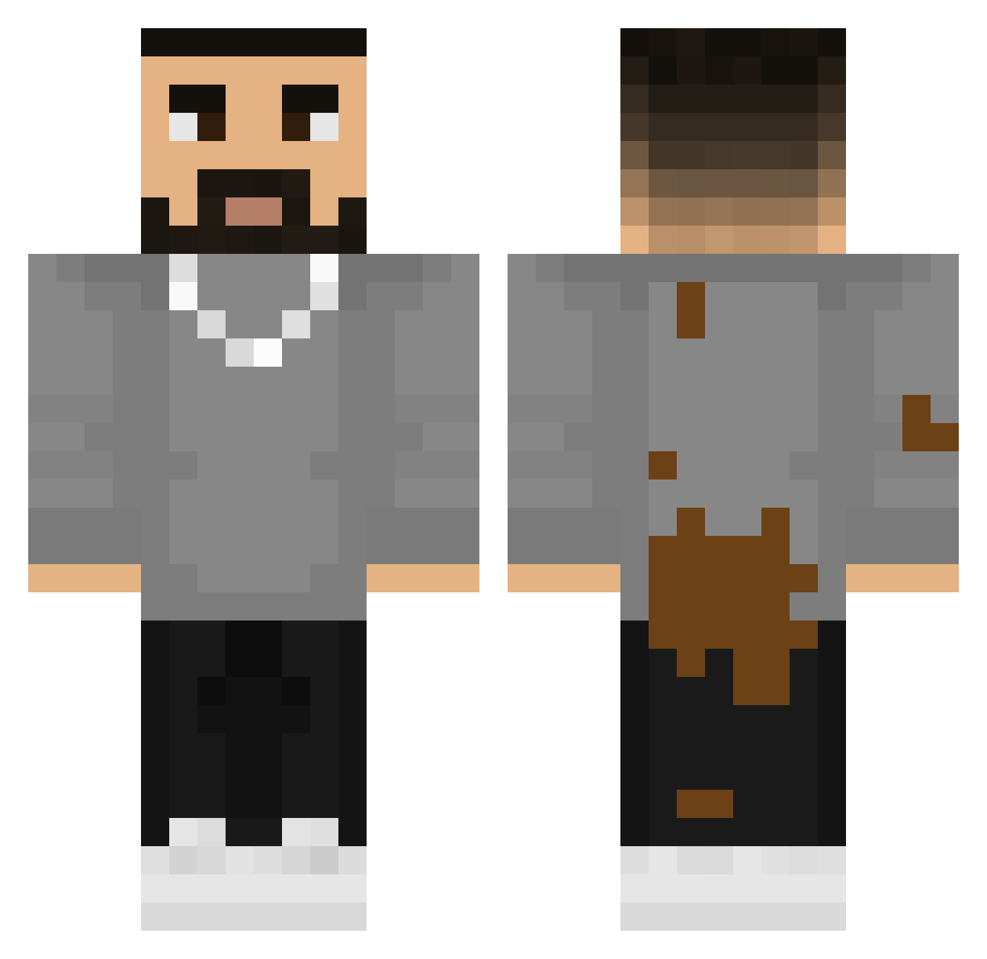 RYGER_HELE_DAGEN Minecraft skin, front and back view