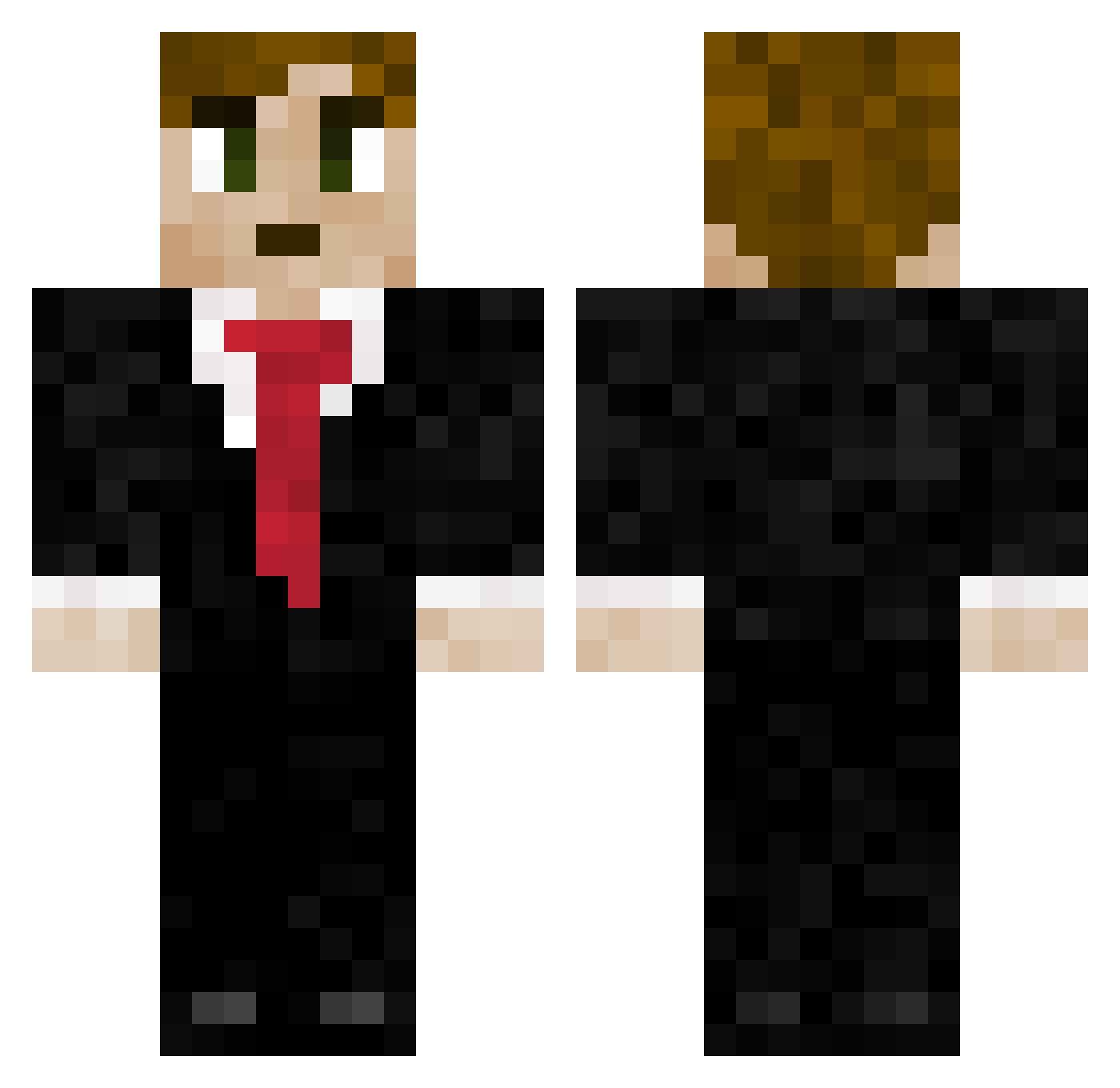 Warfang1 Minecraft skin, front and back view