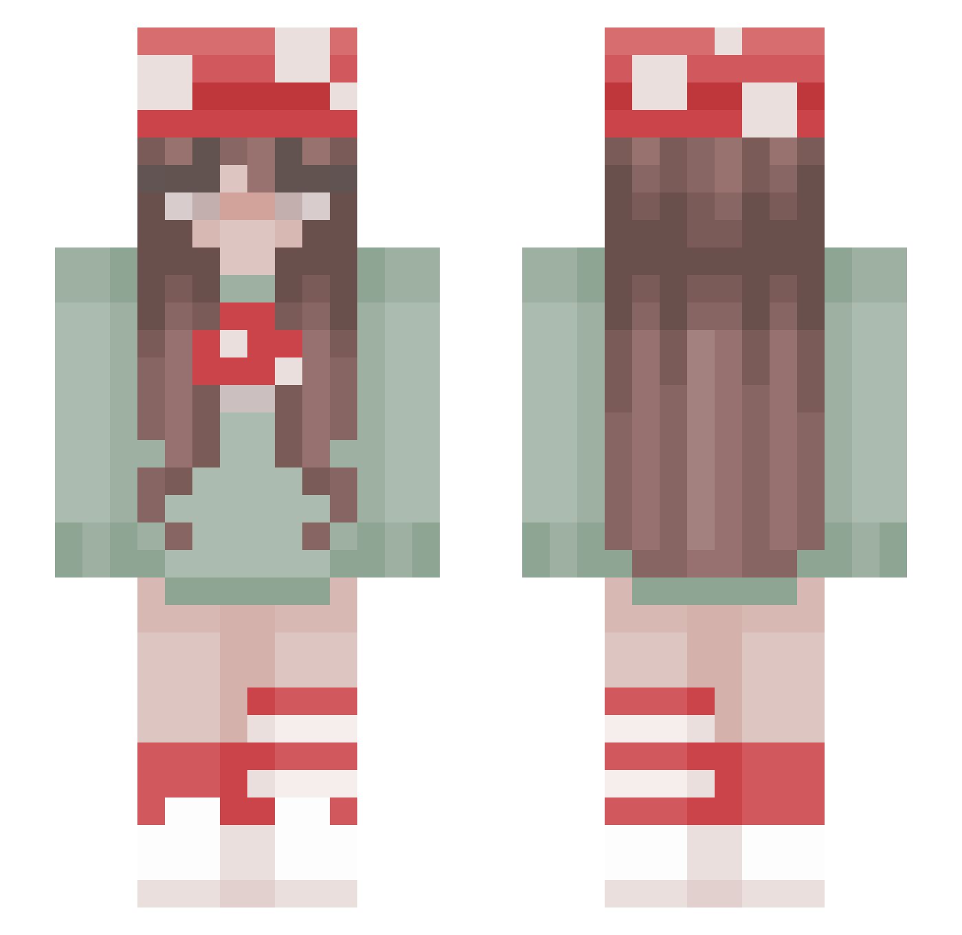 coconellie Minecraft skin, front and back view