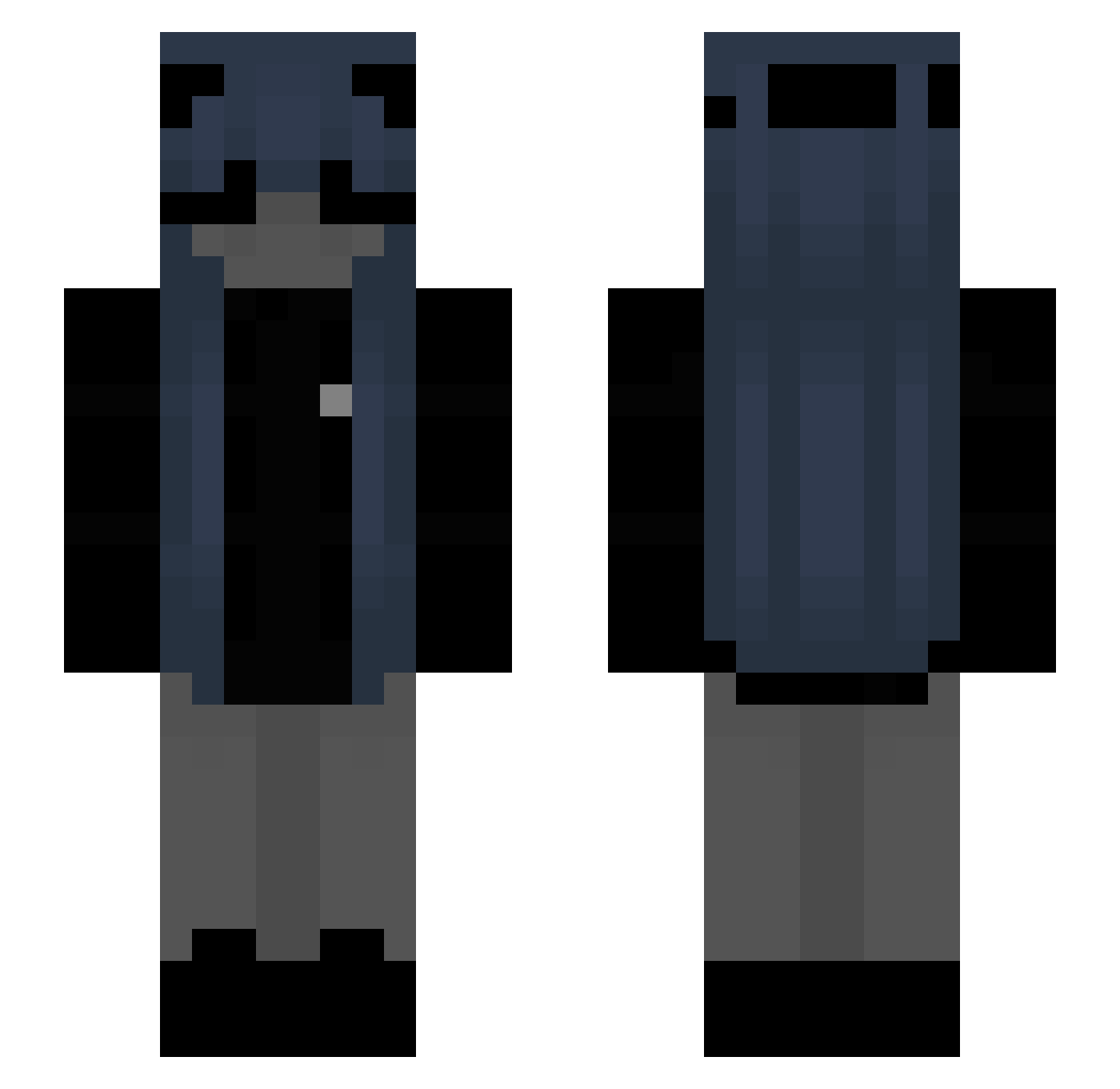 xKazamii Minecraft skin, front and back view