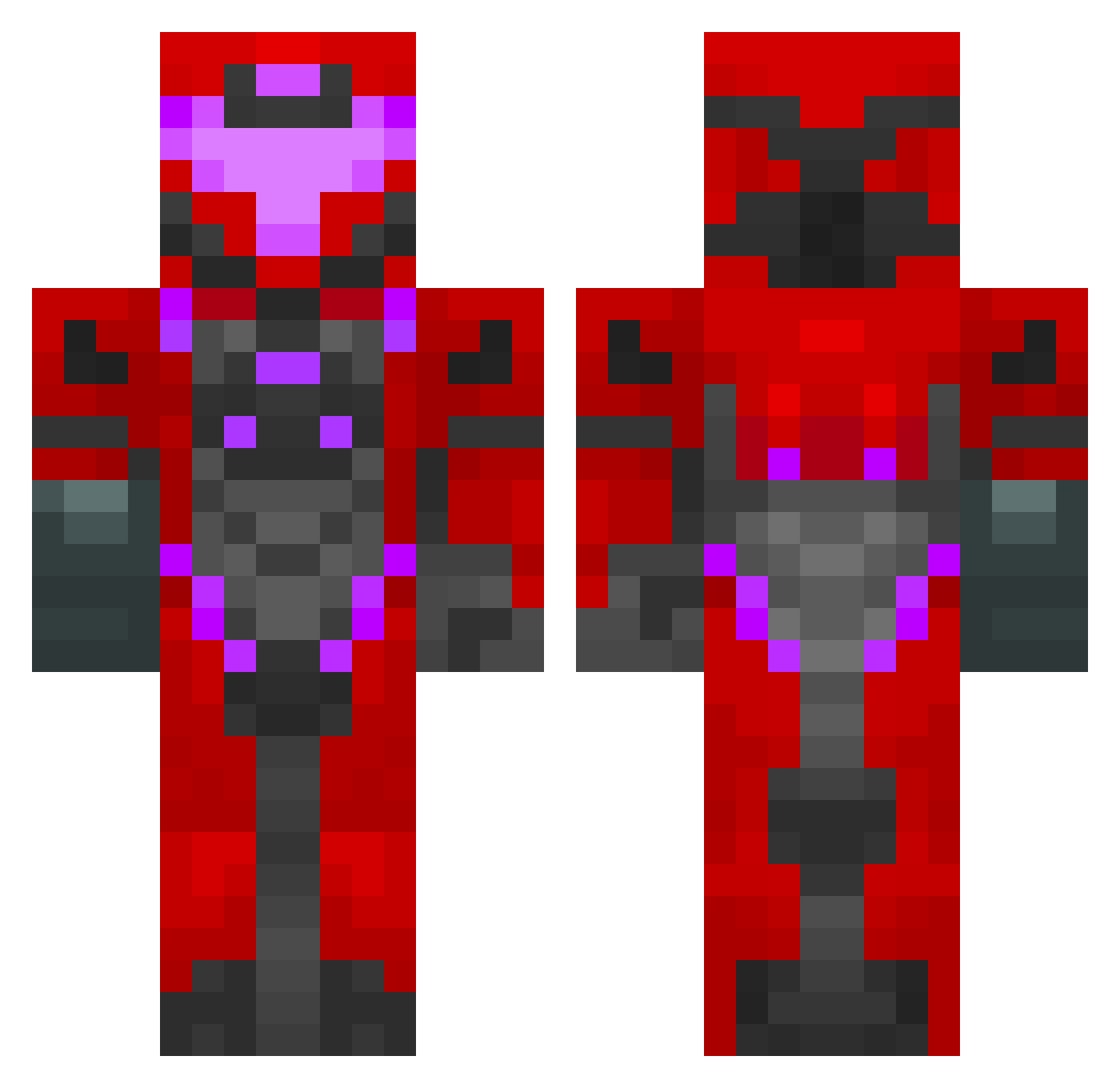 CrunkusBrunkus Minecraft skin, front and back view
