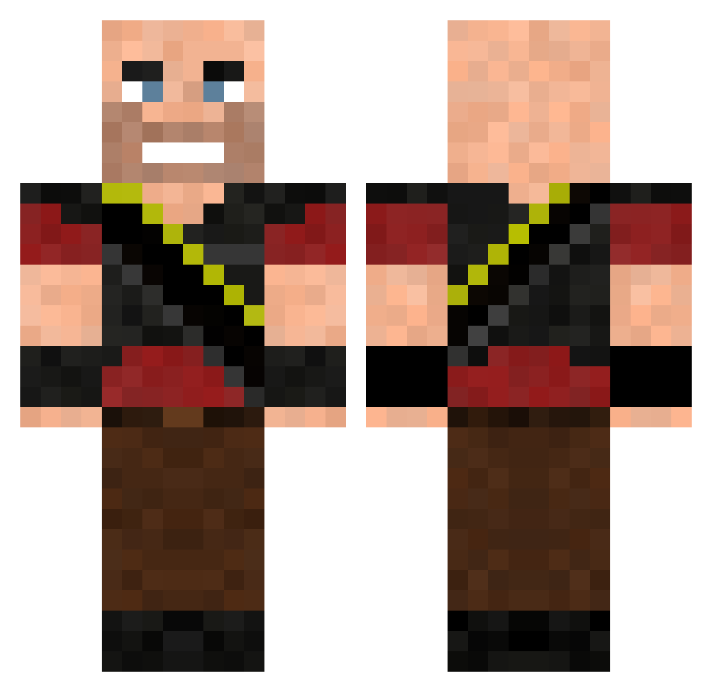 H3avyWeaponsGuy Minecraft skin, front and back view