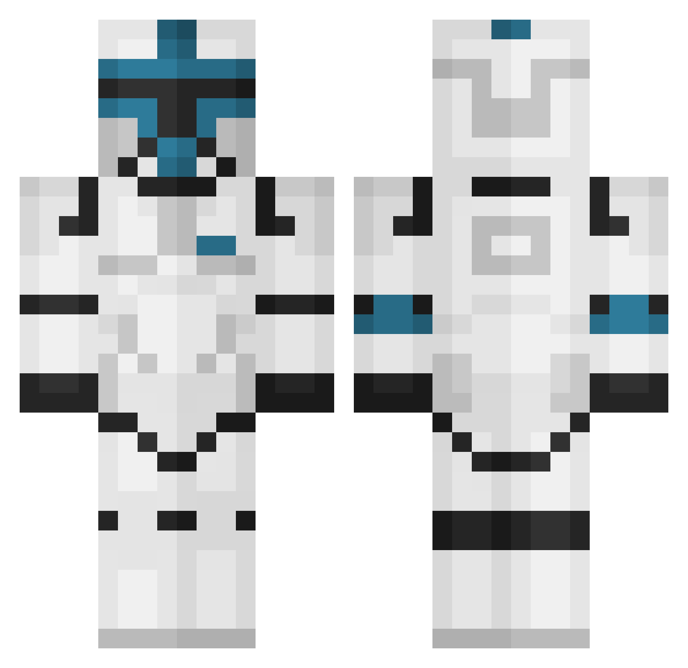 iiRoo Minecraft skin, front and back view