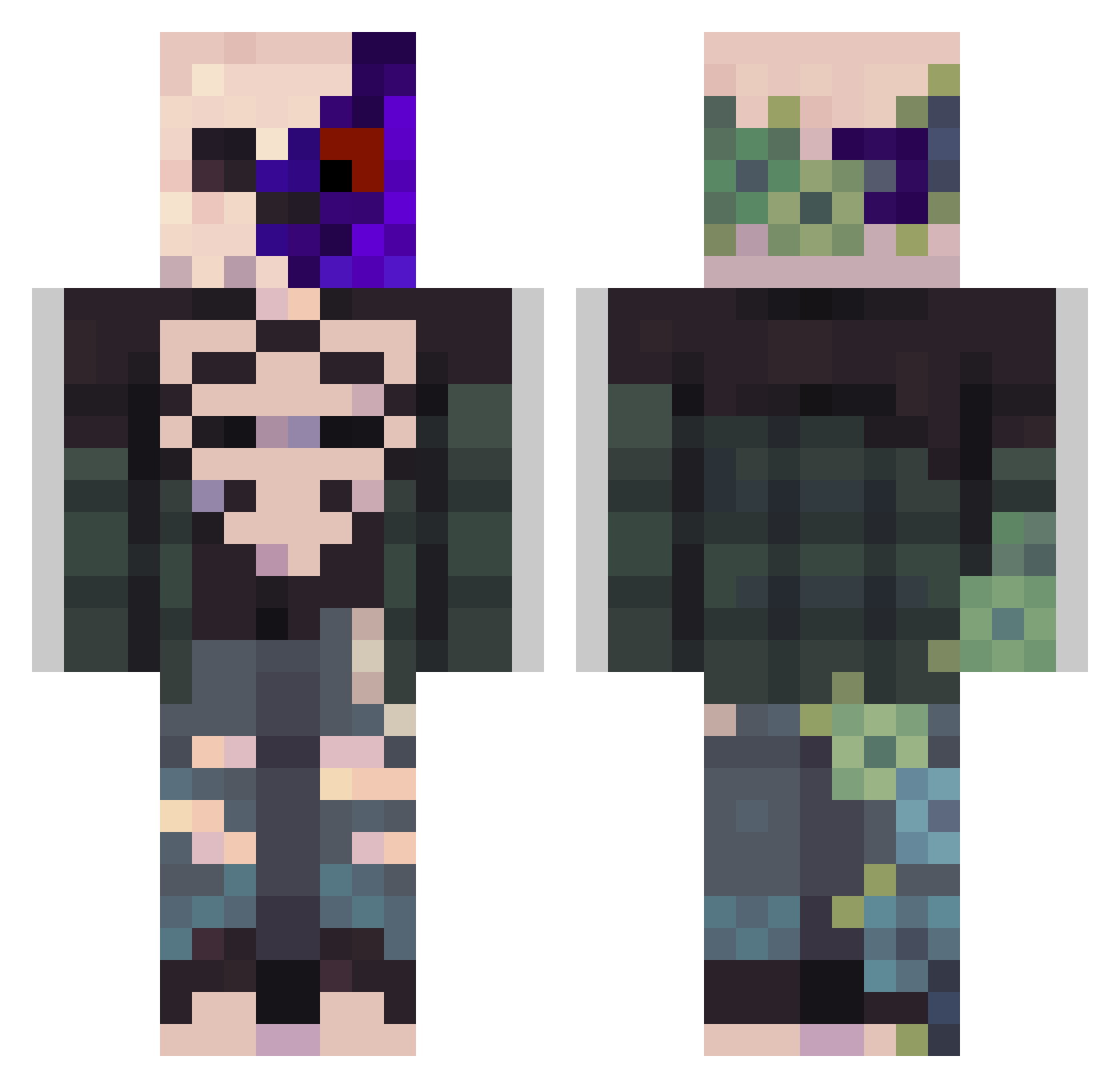 ZCOfficial Minecraft skin, front and back view