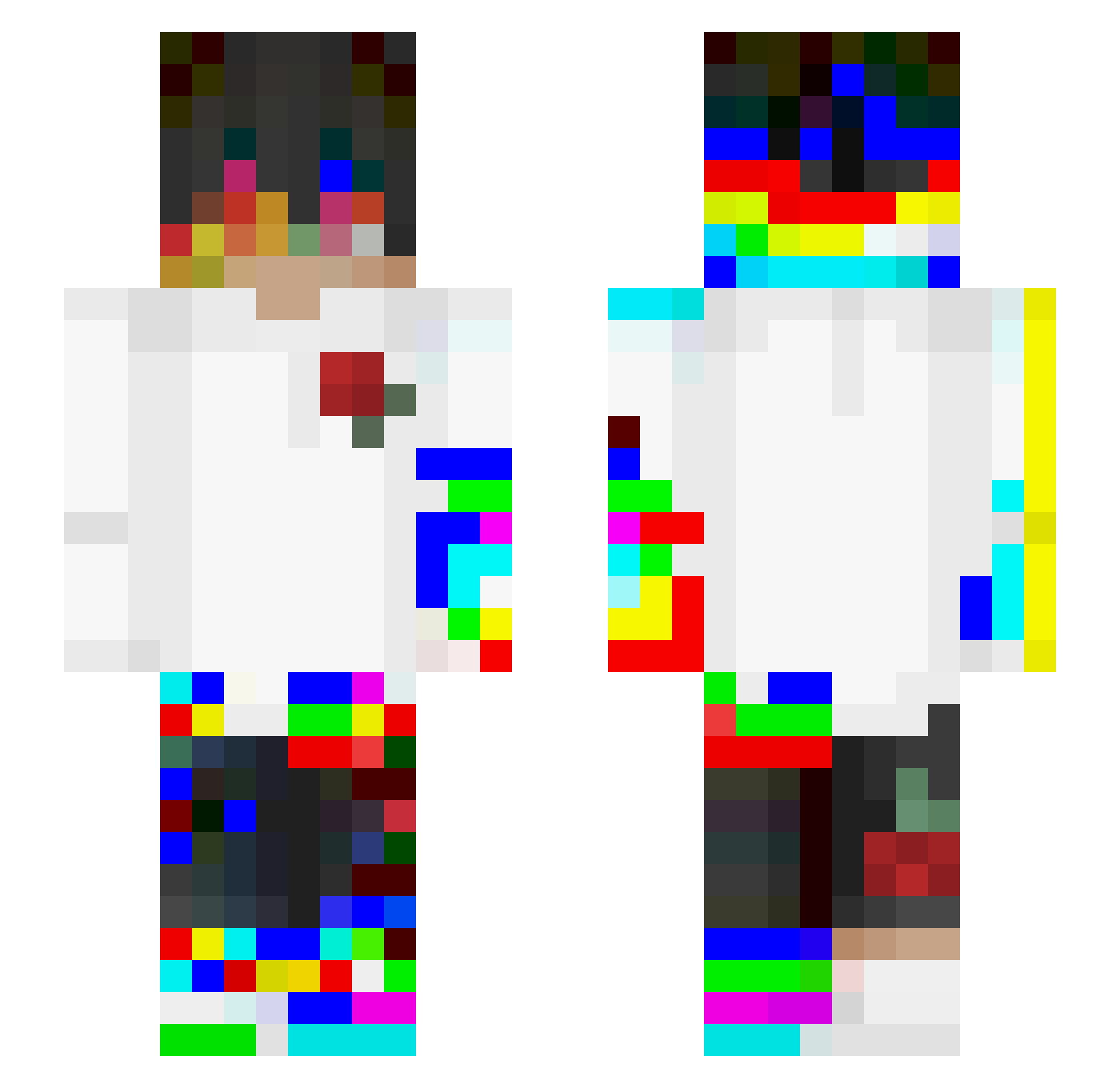 5256 Minecraft skin, front and back view