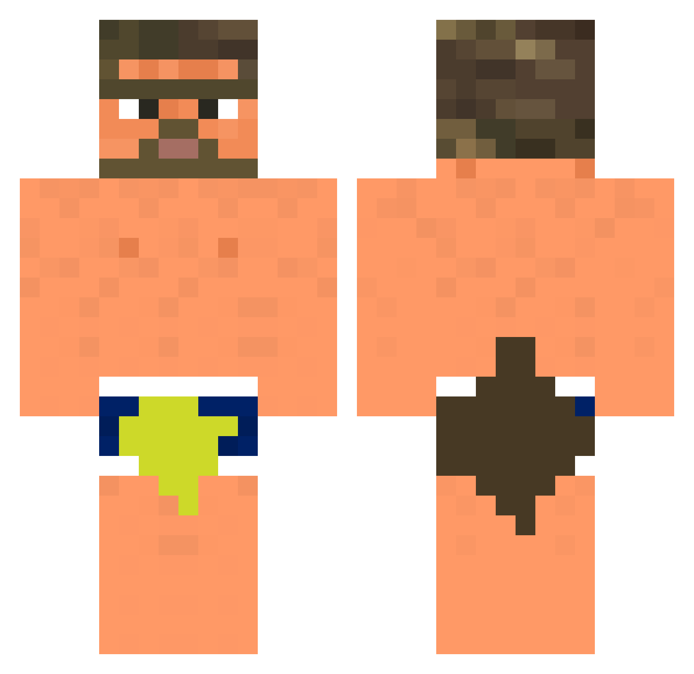 wojtasxoppro Minecraft skin, front and back view