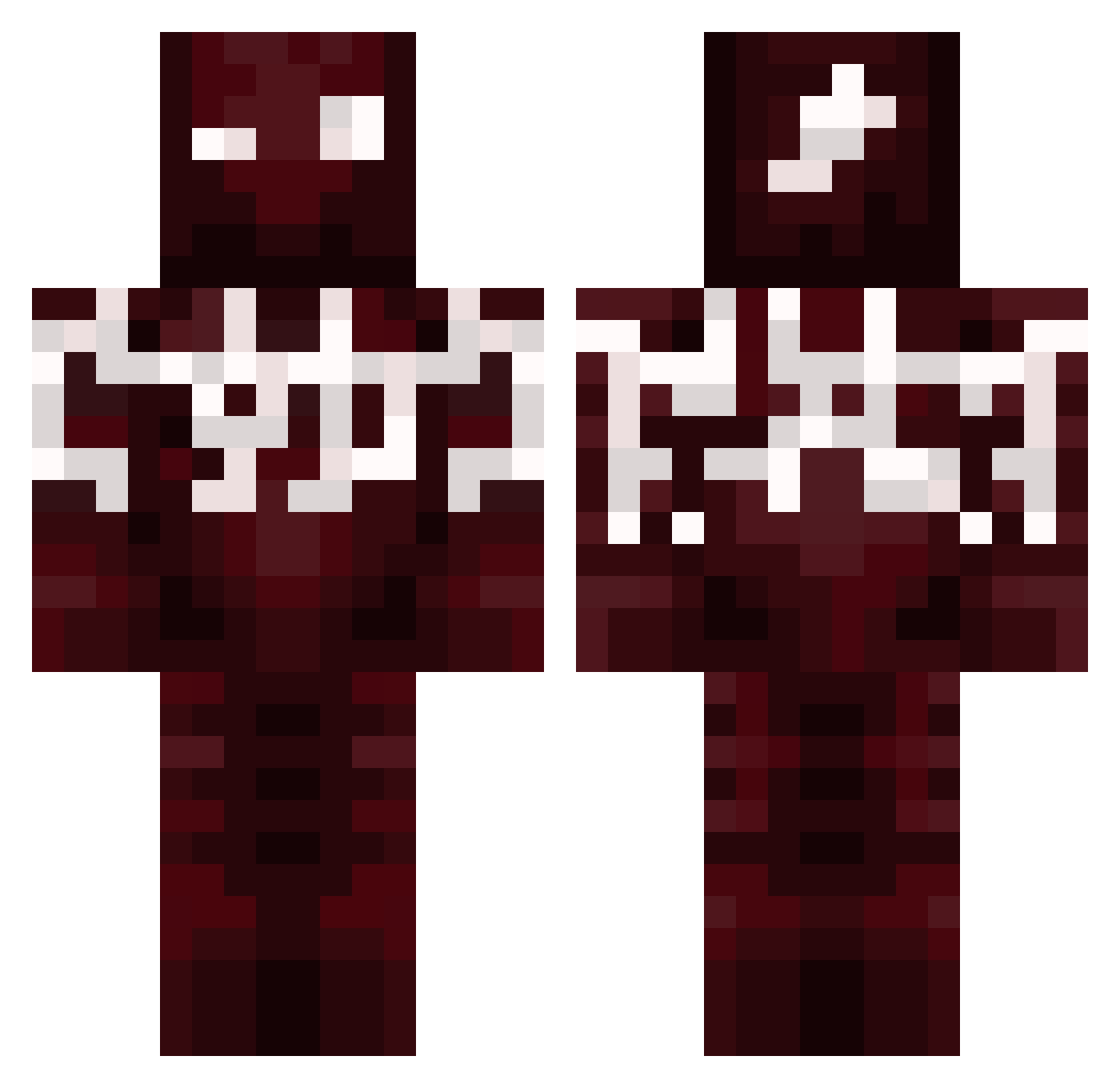 Tehnkk Minecraft skin, front and back view