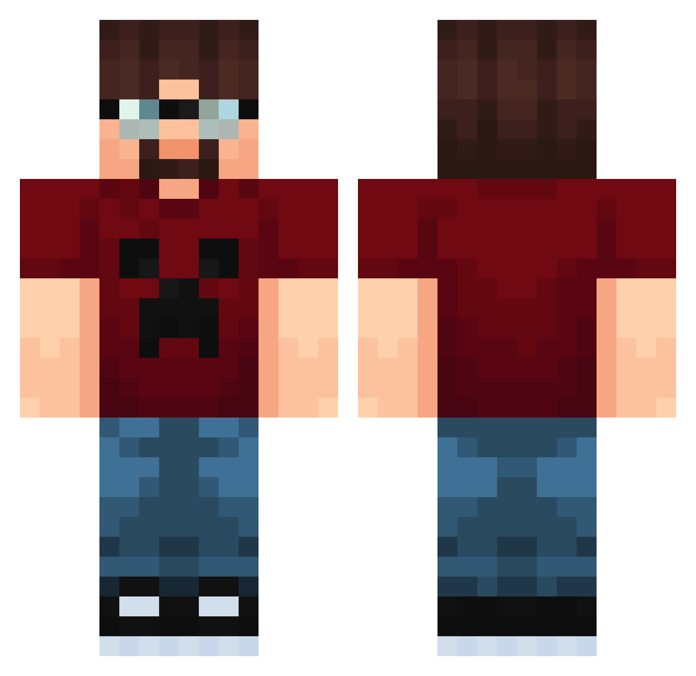 Agingnormal Minecraft skin, front and back view