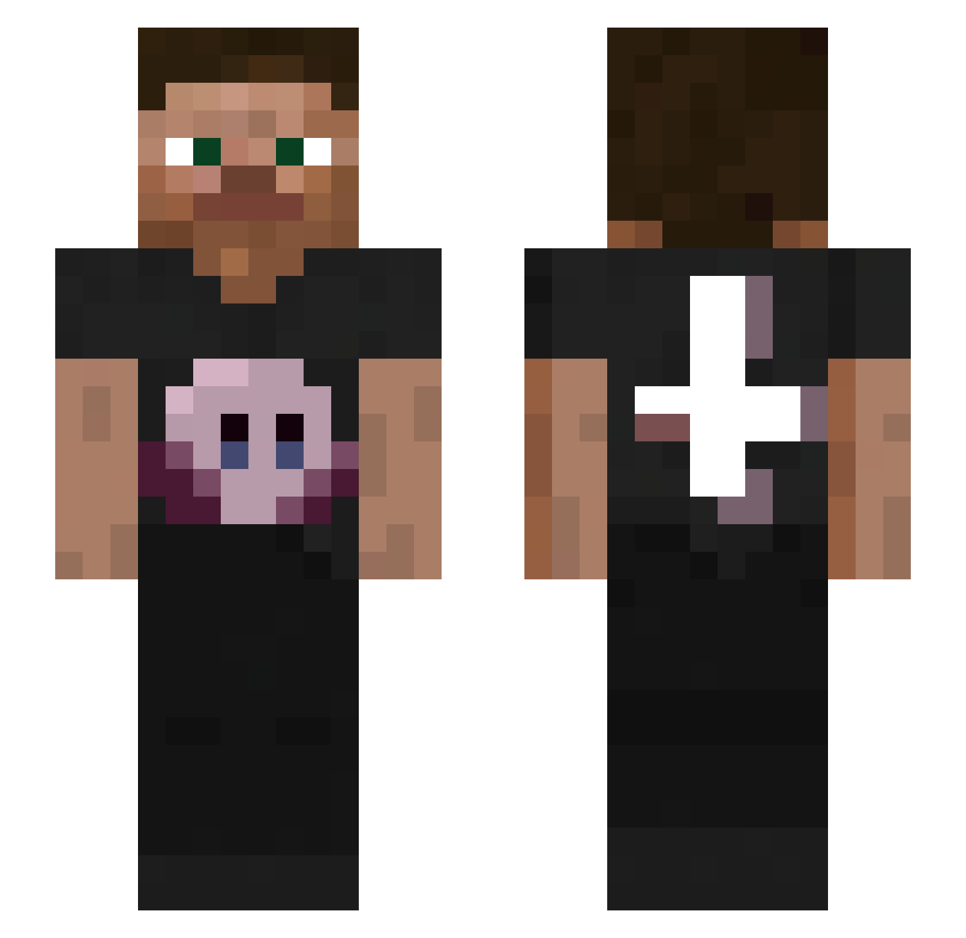 Yxtagarasu Minecraft skin, front and back view