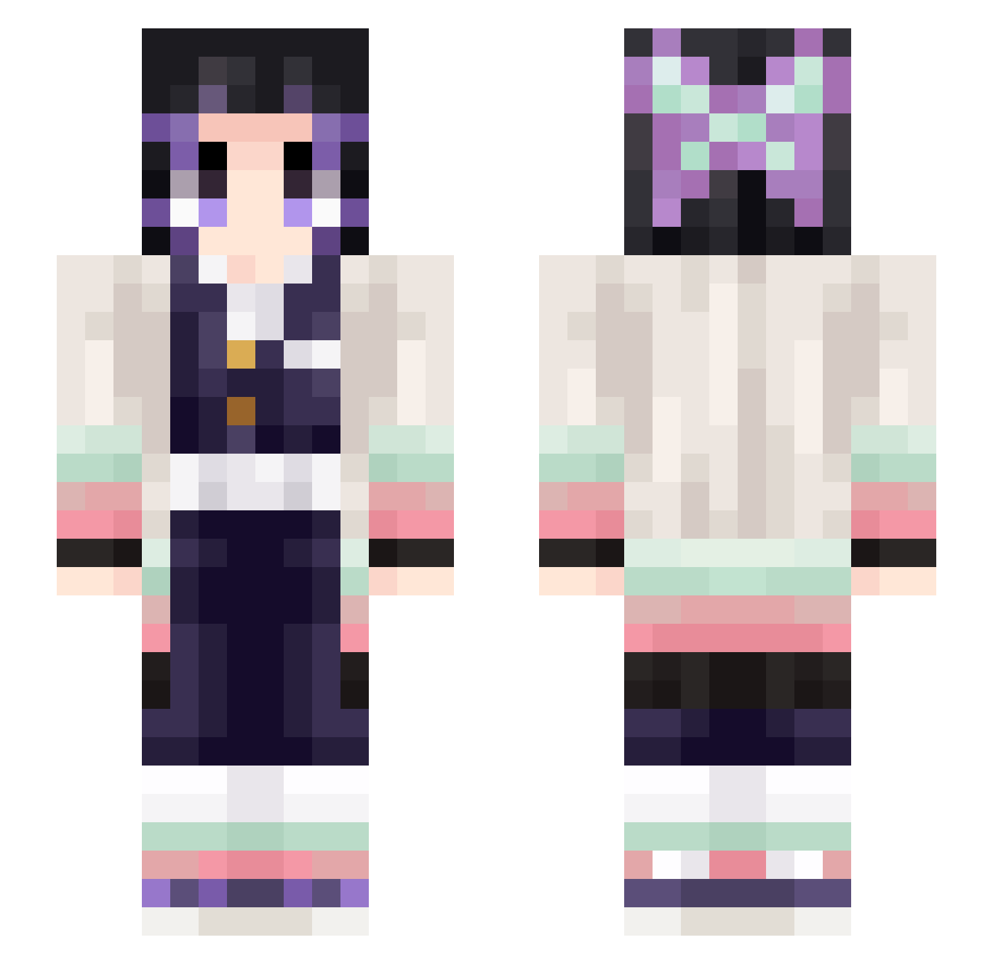 Jellybones443 Minecraft skin, front and back view