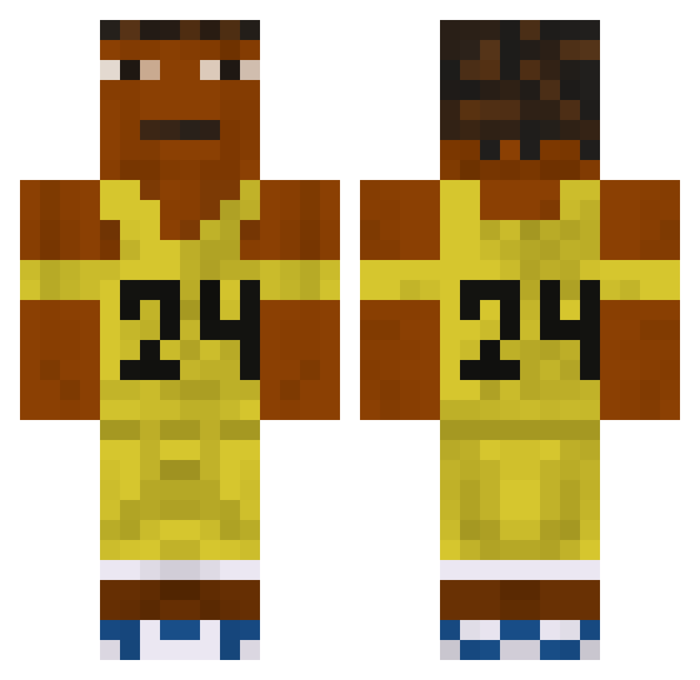attendancy Minecraft skin, front and back view