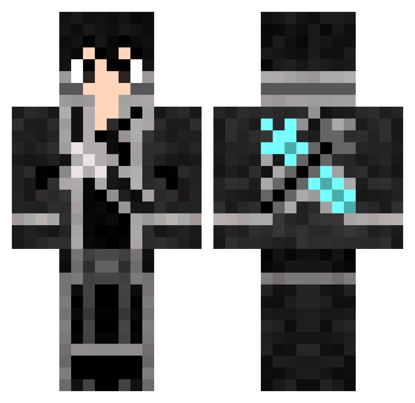 JustJustin03 Minecraft skin, front and back view