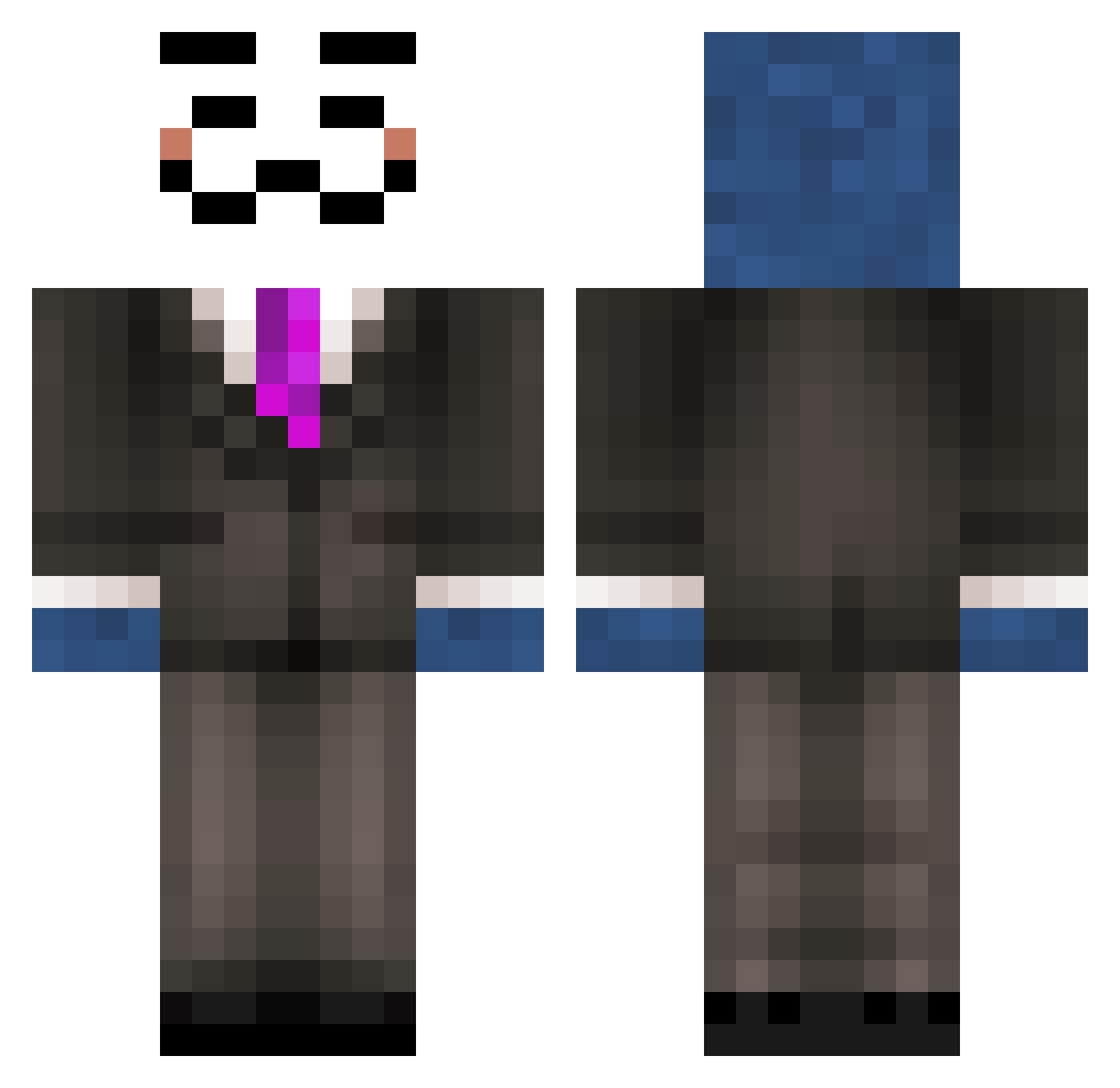 FRISPY Minecraft skin, front and back view