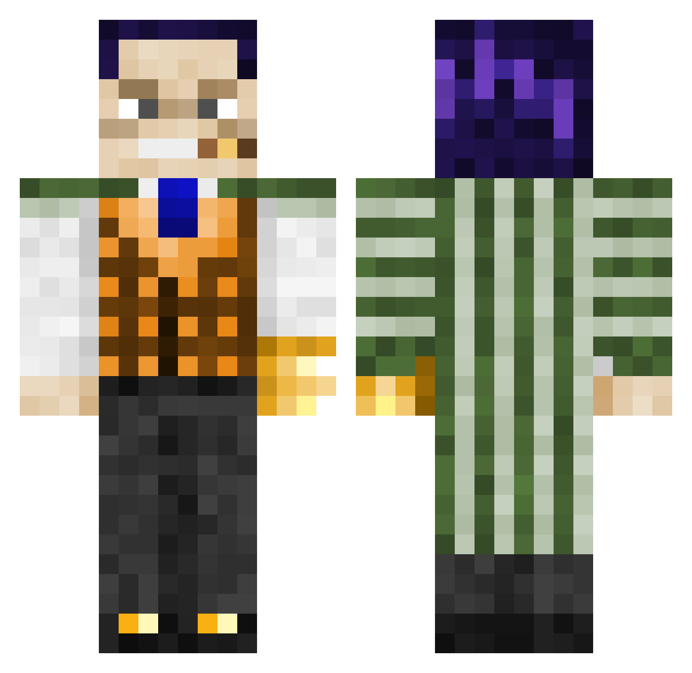 a_paramo Minecraft skin, front and back view