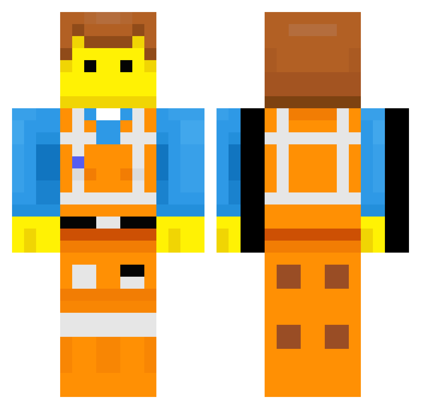 jazachu Minecraft skin, front and back view