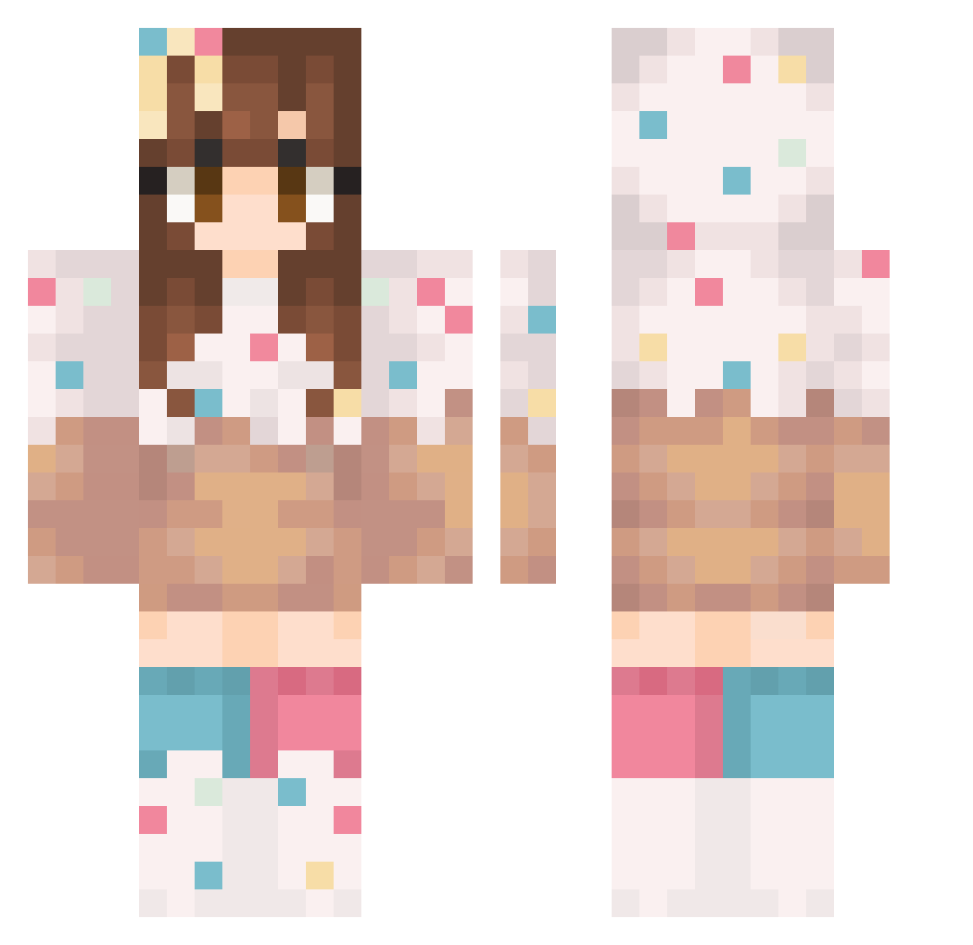 gialauren Minecraft skin, front and back view