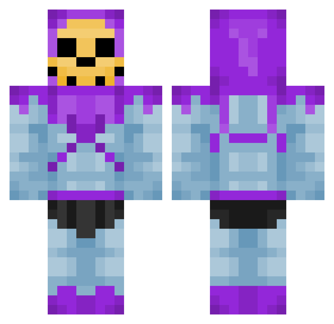 Skeletor_1126647 Minecraft skin, front and back view