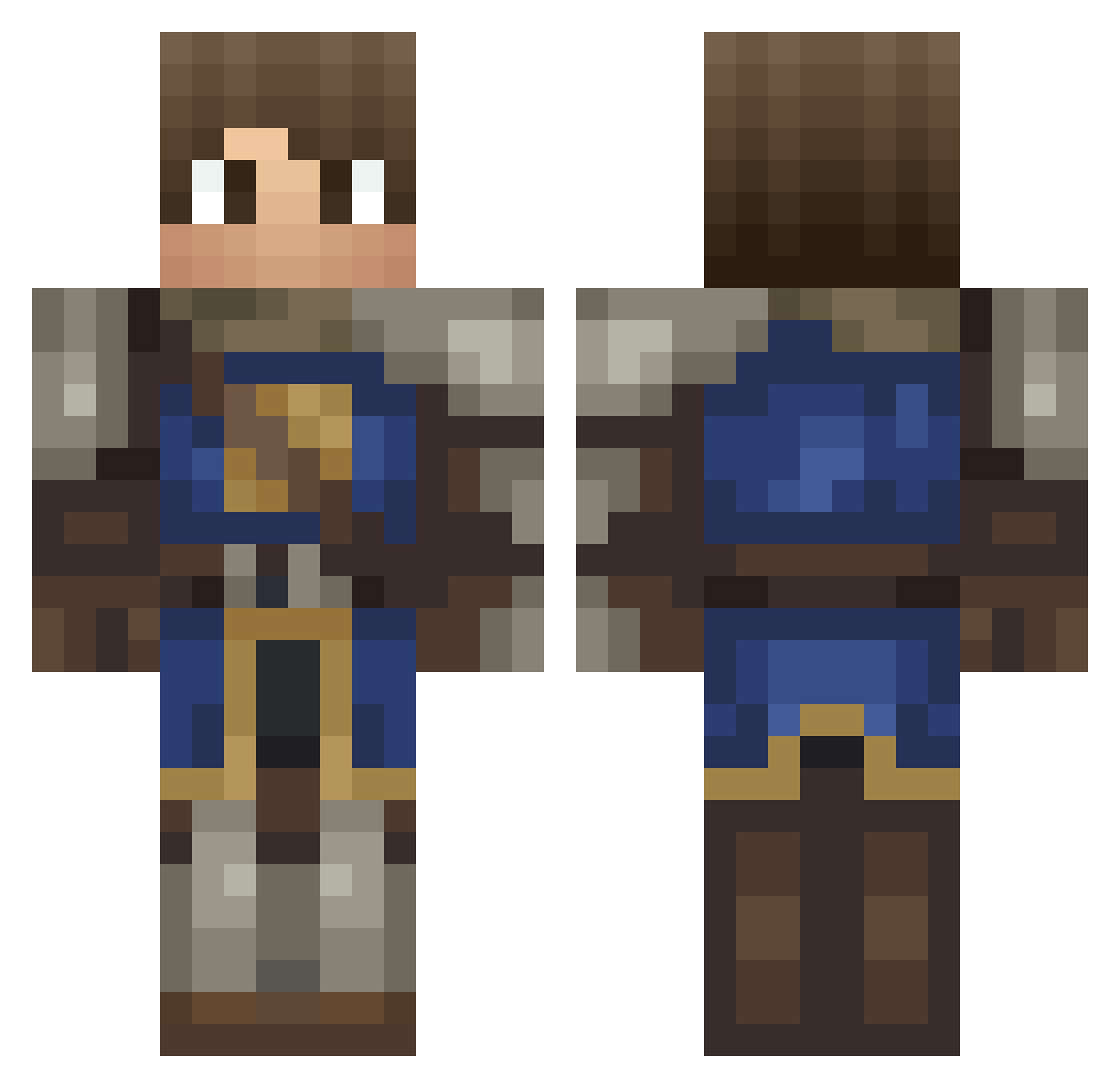 TT_1 Minecraft skin, front and back view
