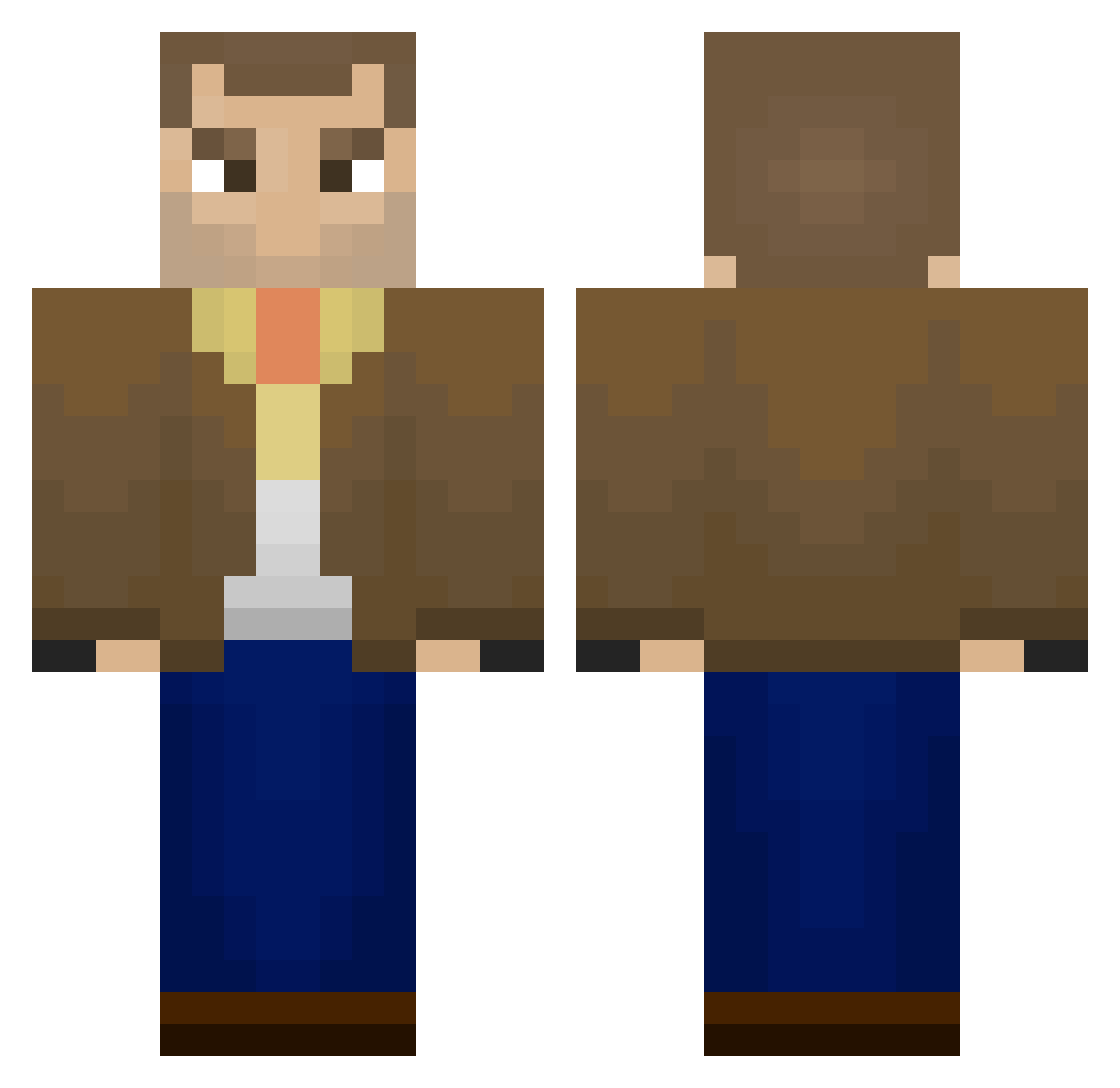 Ritualistic Minecraft skin, front and back view