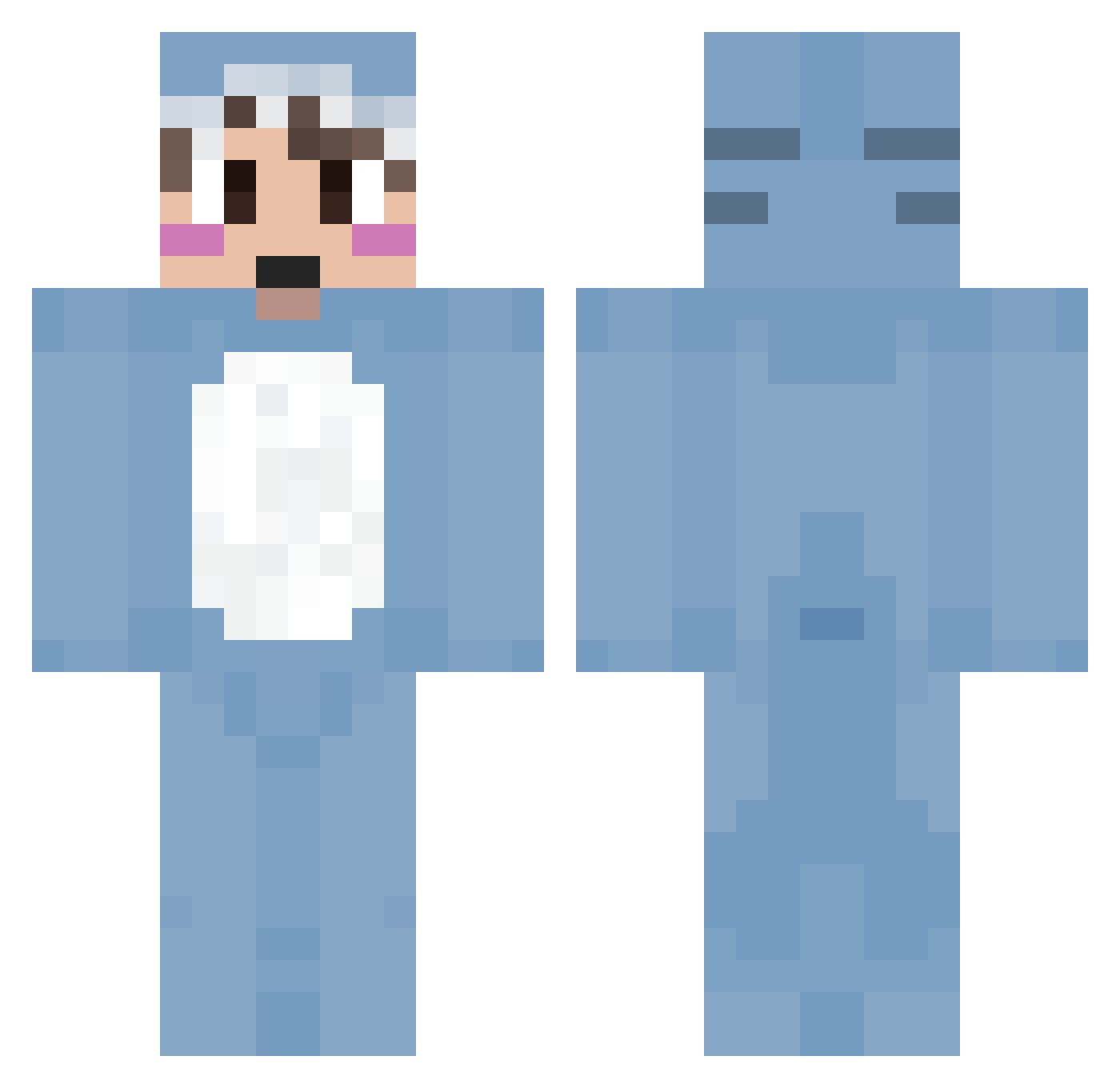 Slinky_shark Minecraft skin, front and back view