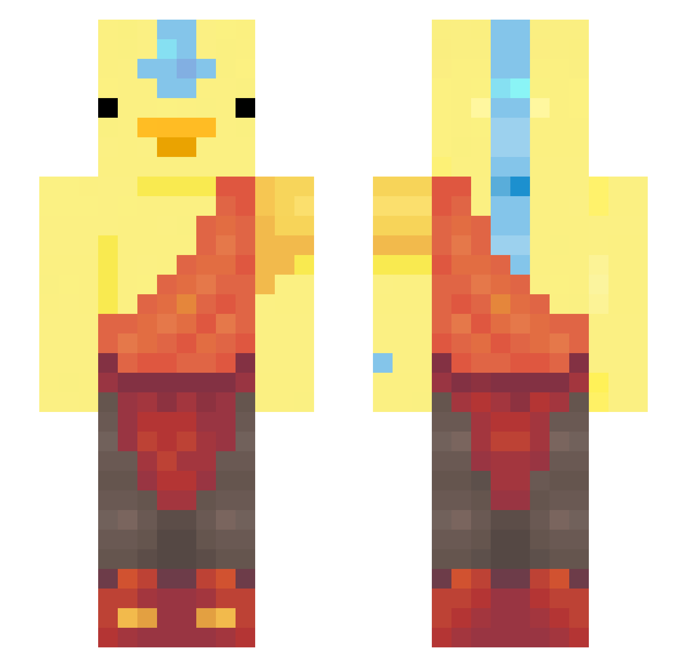 hotdogboy17 Minecraft skin, front and back view