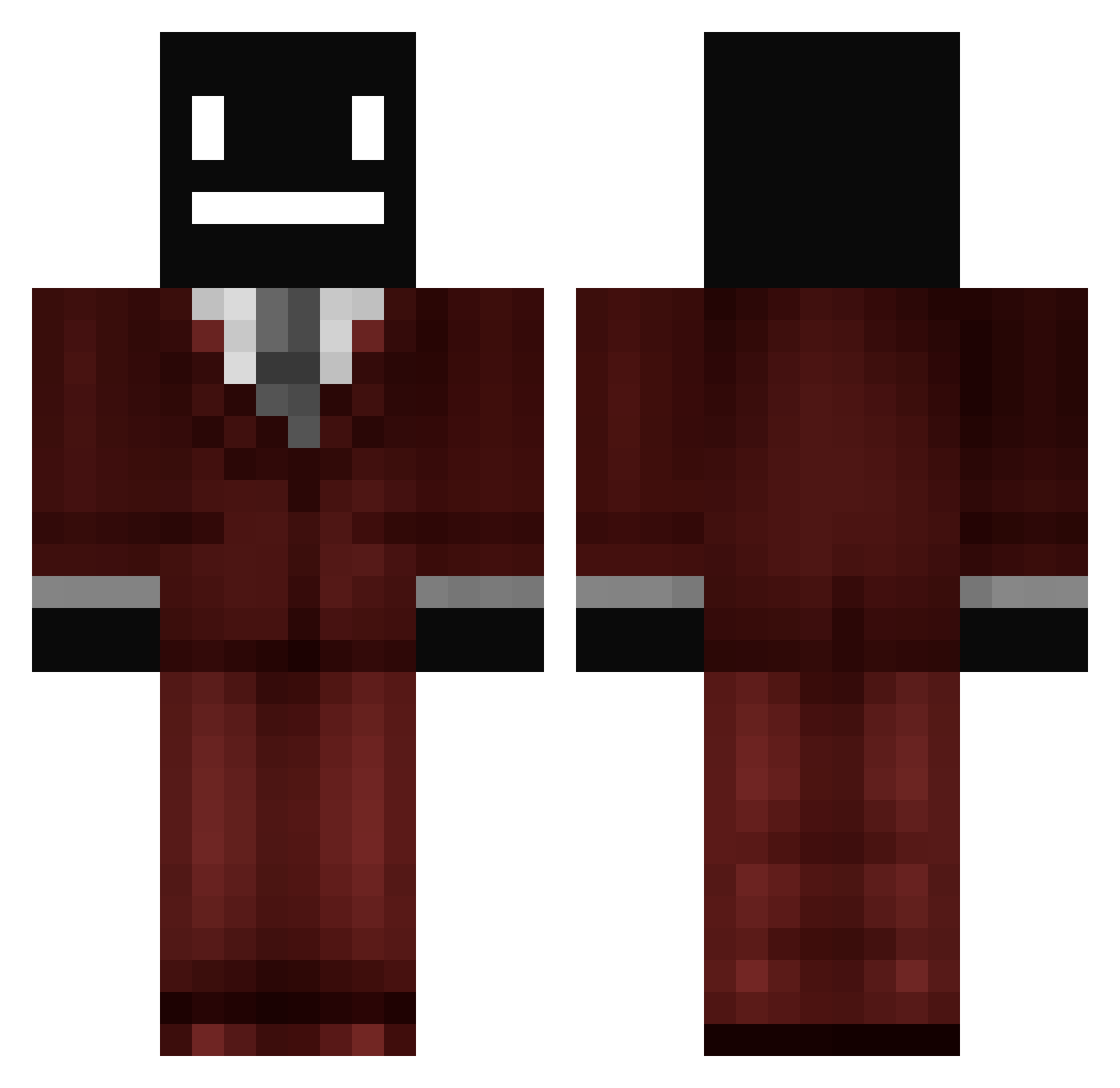 dsquil Minecraft skin, front and back view