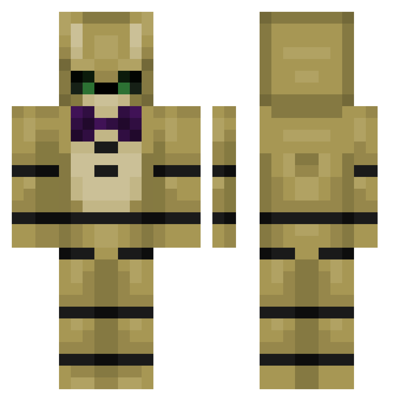 Spookified24 Minecraft skin, front and back view
