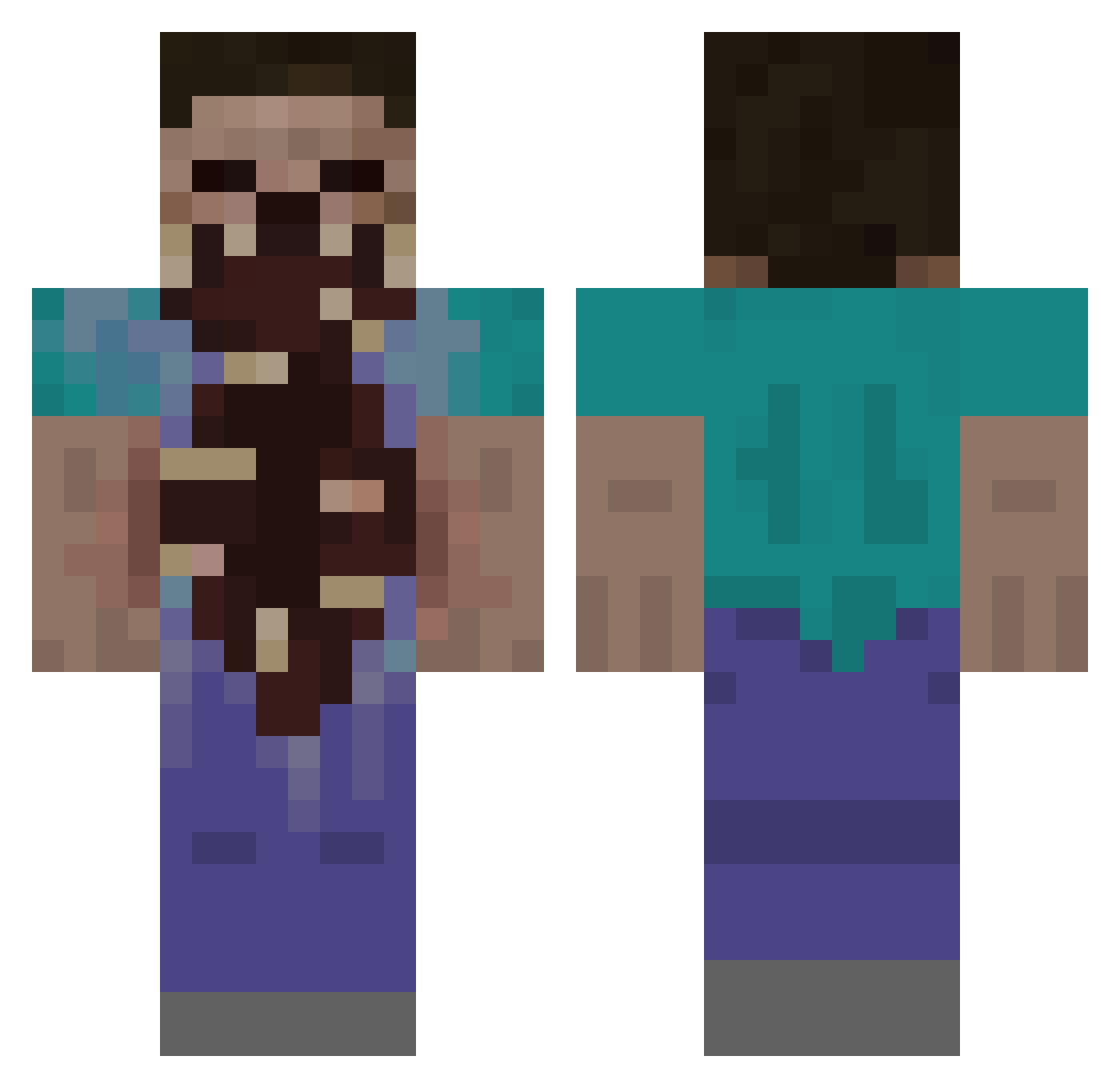 tobja18 Minecraft skin, front and back view