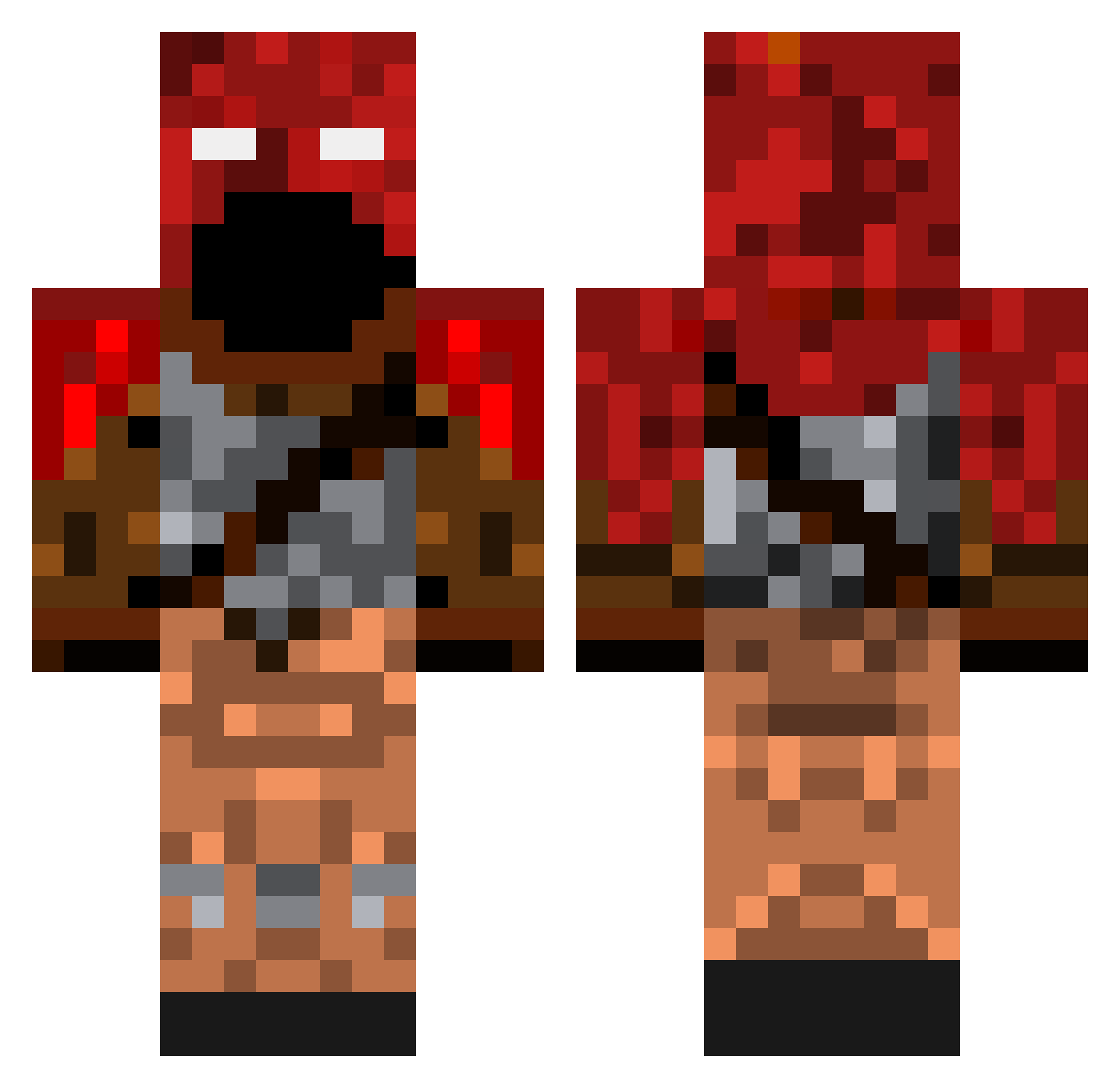 vegana1 Minecraft skin, front and back view