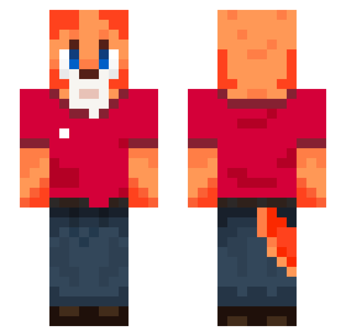 nervicord Minecraft skin, front and back view